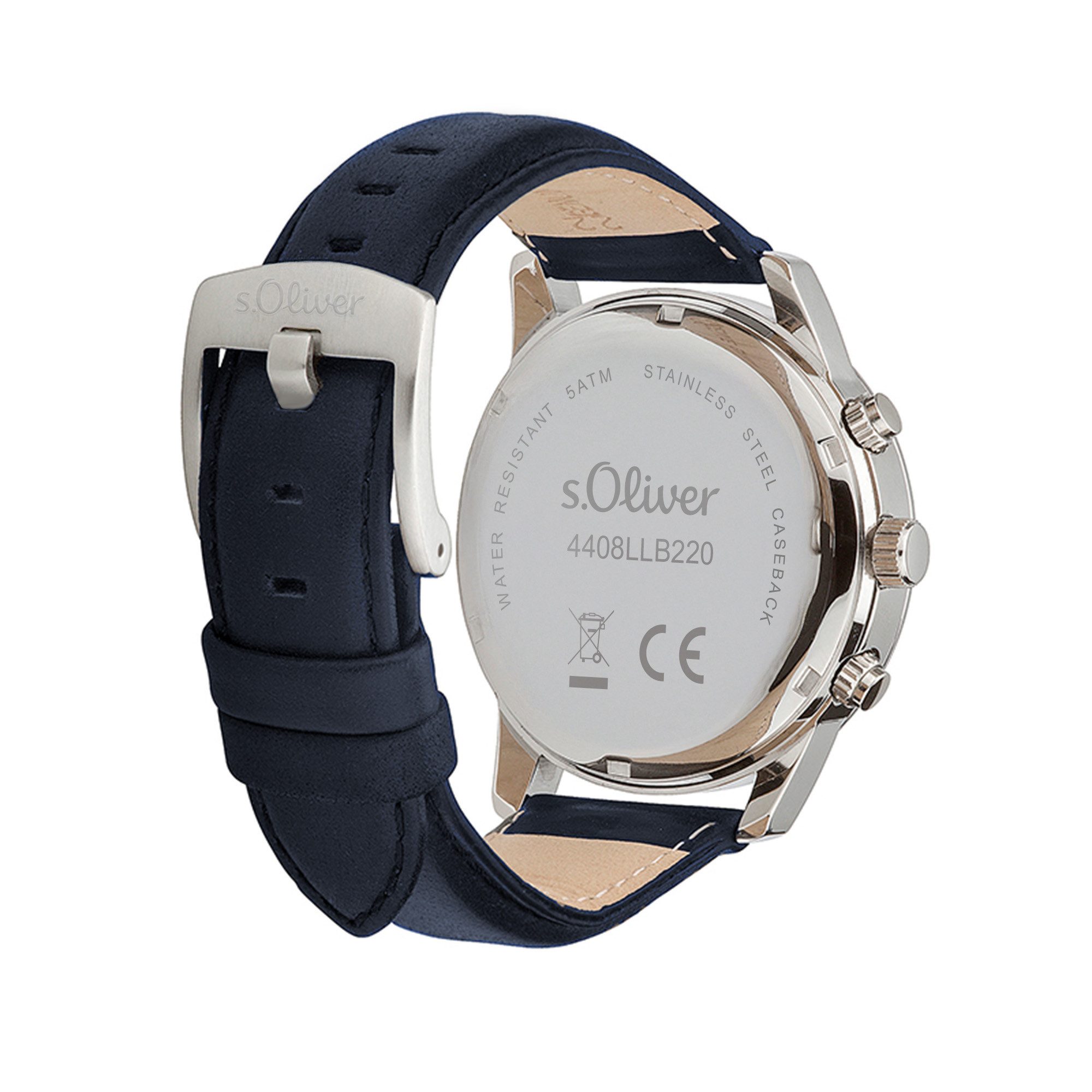 s.Oliver Quarzuhr Core Round Kunstleder