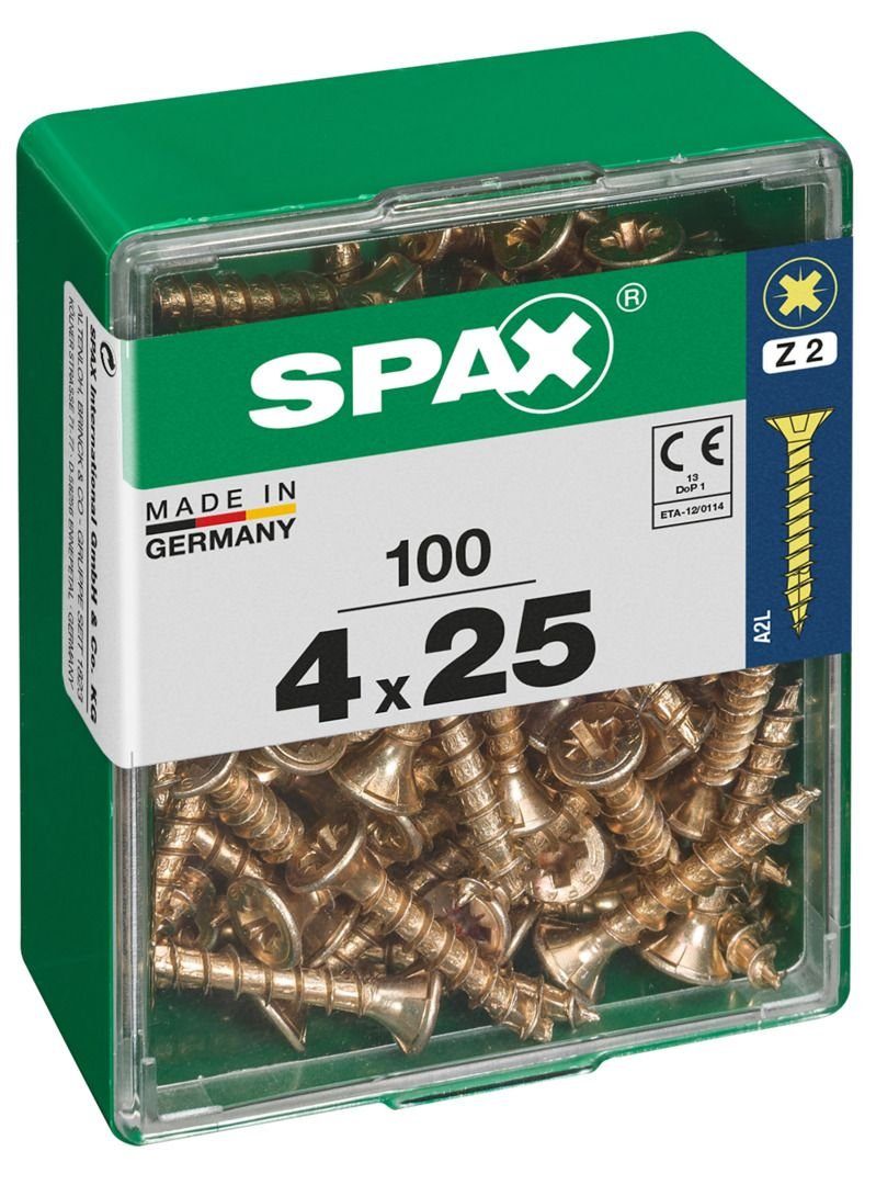 2 mm PZ x 25 4.0 Spax Holzbauschraube SPAX 100 Universalschrauben -