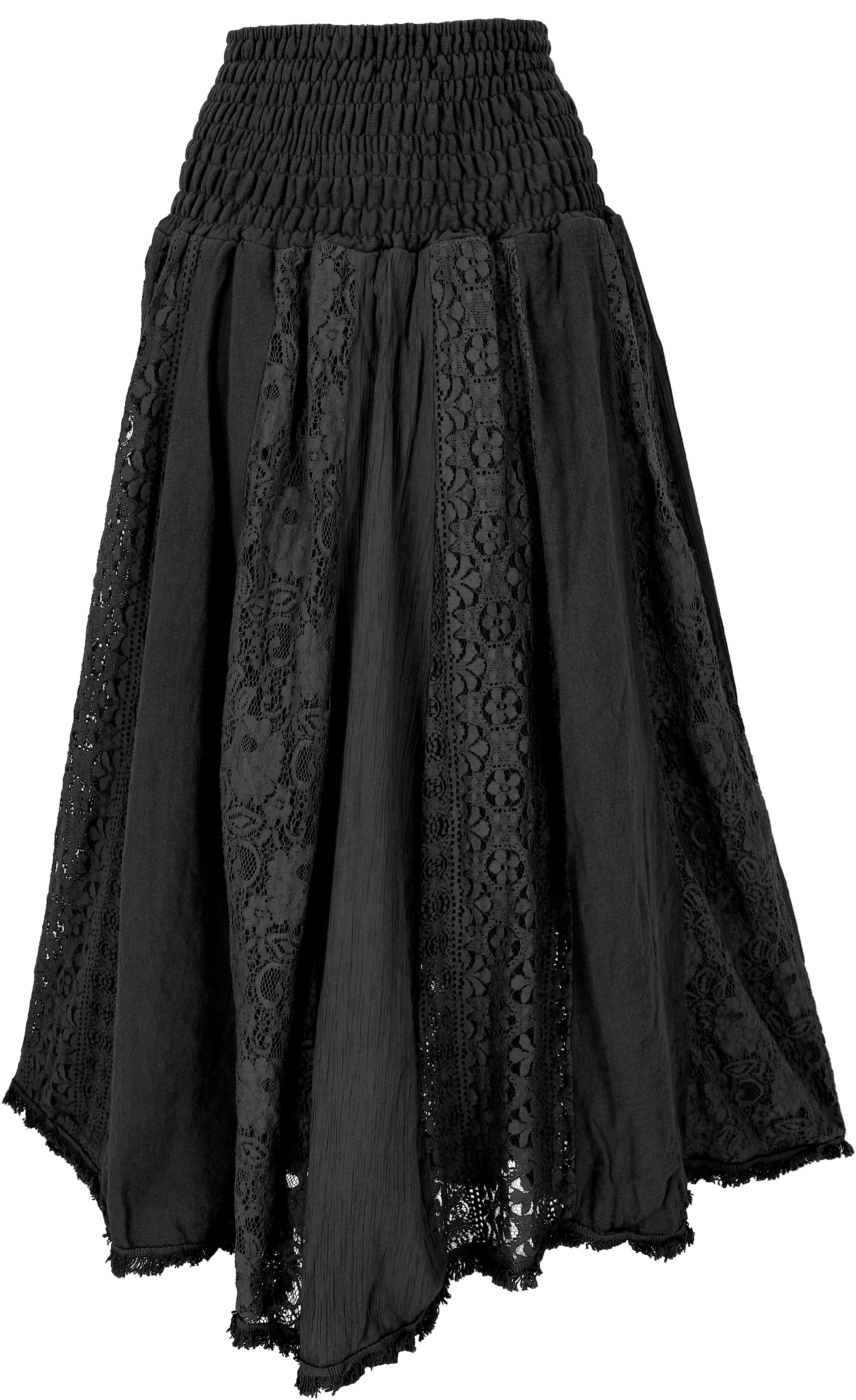 Guru-Shop Minirock Boho Spitzen Maxirock, Flamenco günstig online kaufen