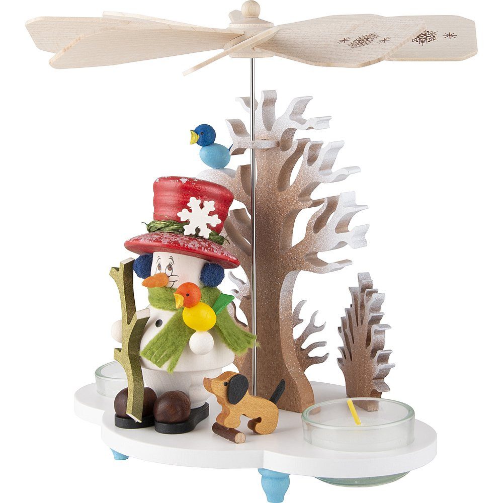 Christian Ulbricht Weihnachtspyramide 1-stöckige Pyramide Mikrowichtel Schneemann (19,5cm) von Christian Ulb