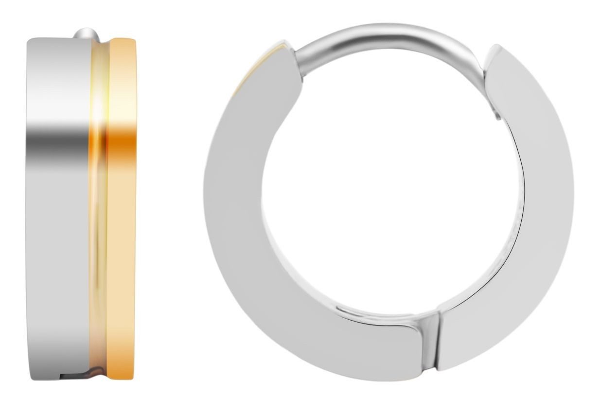 Paar Creolen Damen Creolen aus poliertem Edelstahl Ø 13 mm