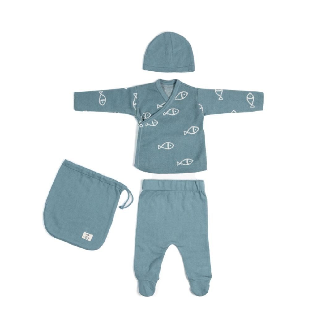 suebidou Neugeborenen-Geschenkset Newborn Baby Set aus Bio Baumwolle zur Geburt 4 teiliges Set aus hochwertigen Materialien