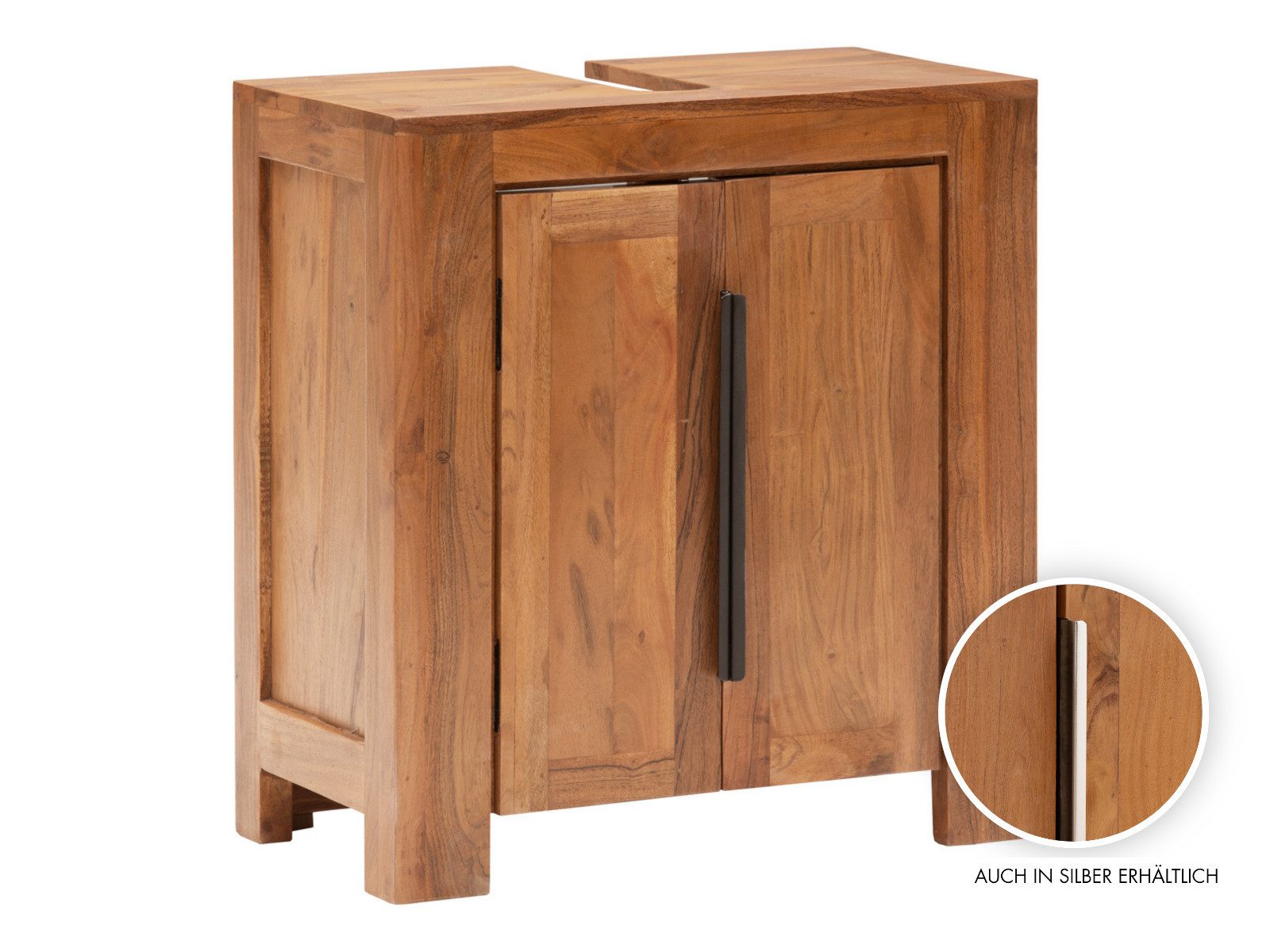 massivum Waschbeckenunterschrank Waschbeckenunterschrank Osbon Akazie