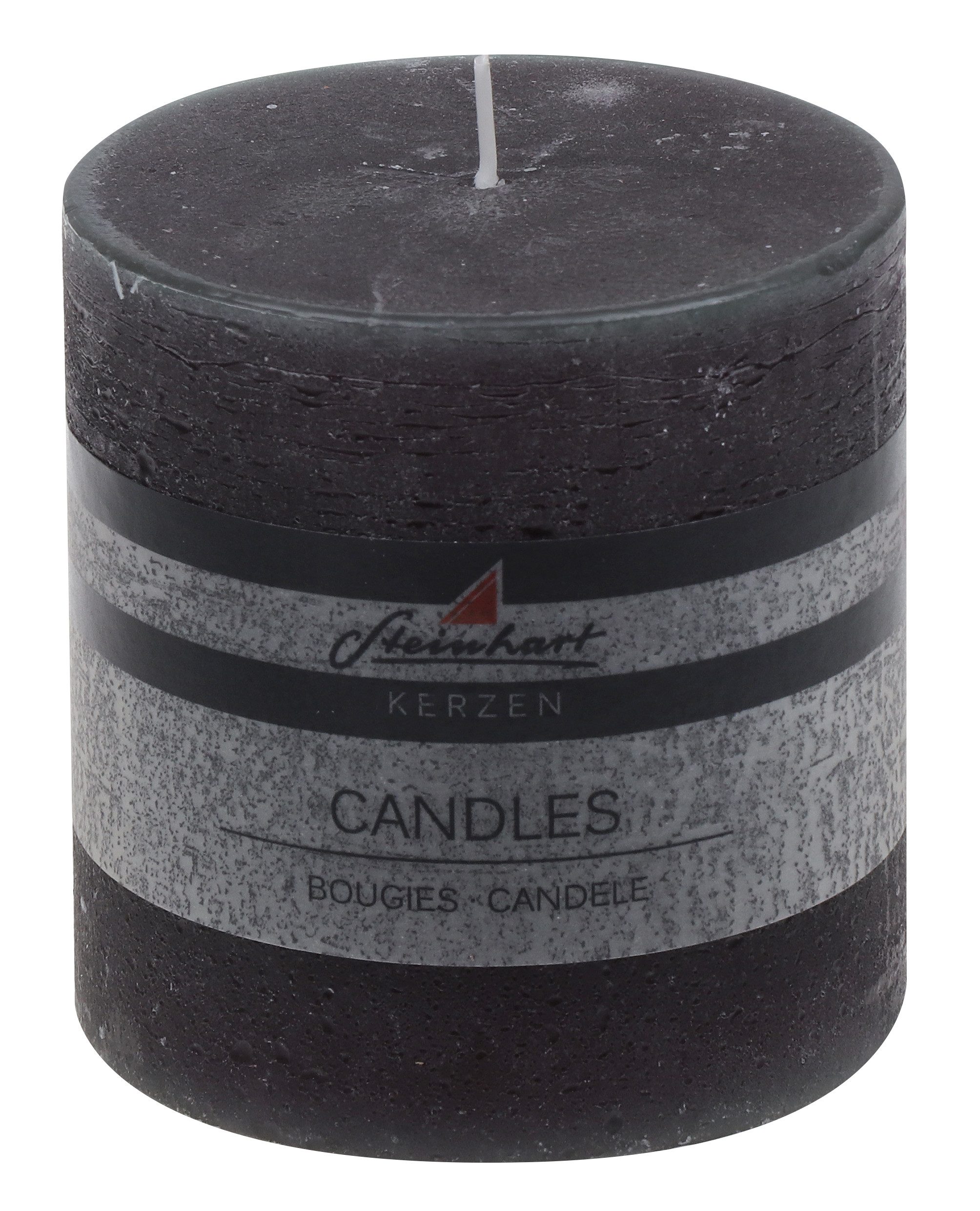 Steinhart Kerzen Rustic-Kerze Stumpenkerze "Raureif" Anthrazit günstig online kaufen