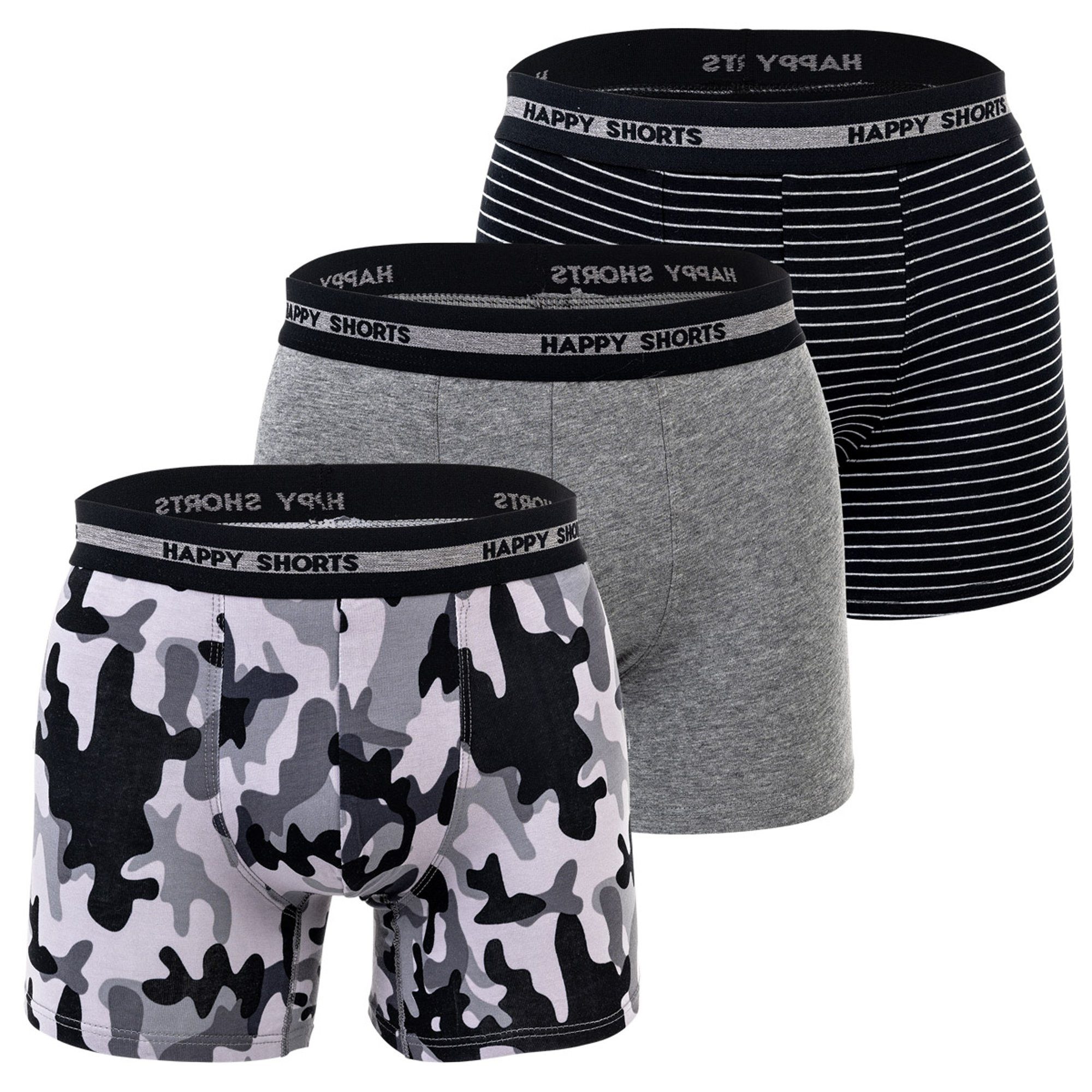 HAPPY SHORTS Boxer Herren Boxershort 3er günstig online kaufen