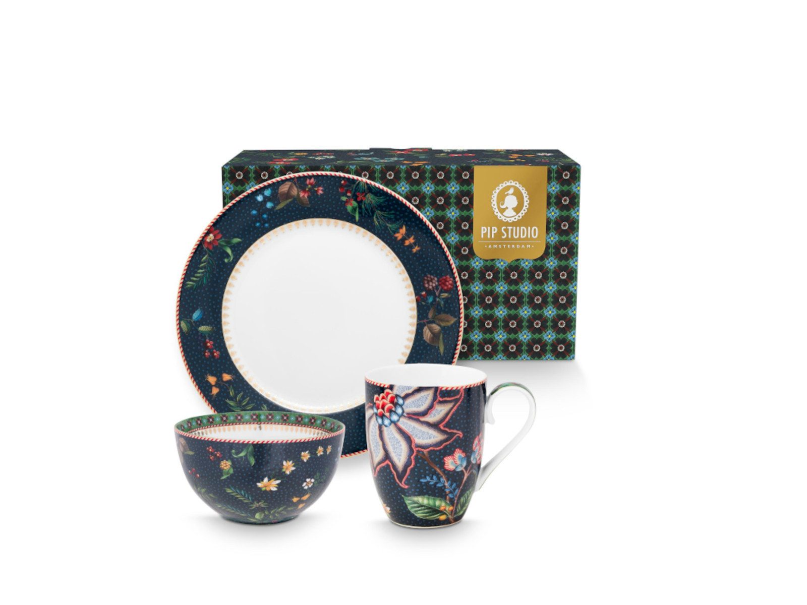 PiP Studio Frühstücks-Set Berry Blues Frühstücksset blau 3tlg