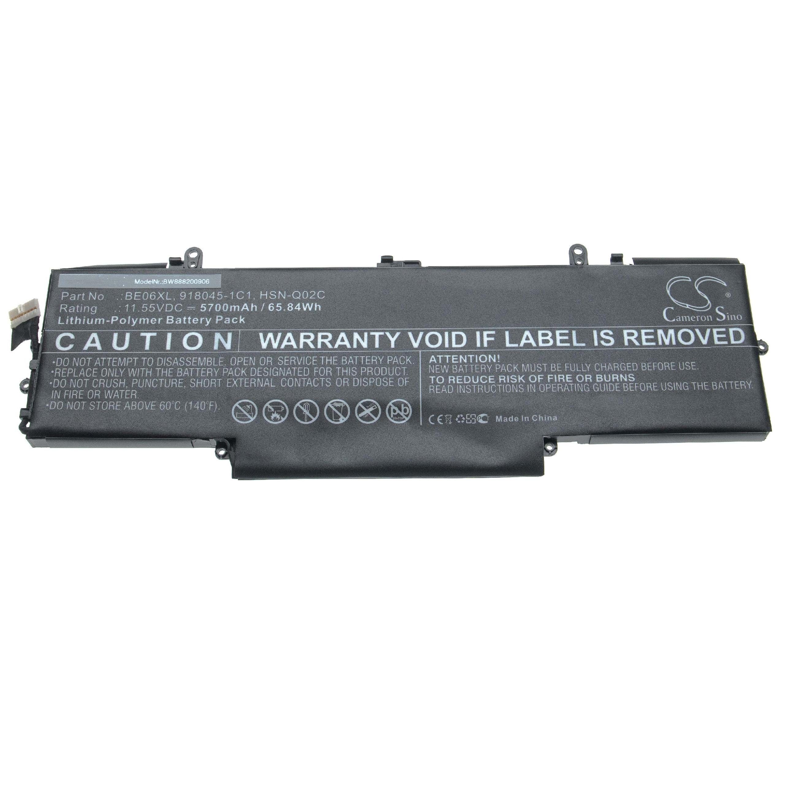 vhbw passend für HP EliteBook 1040 G4 G4, 1040 1040 (1EM81EA), Laptop-Akku G4 5700 mAh