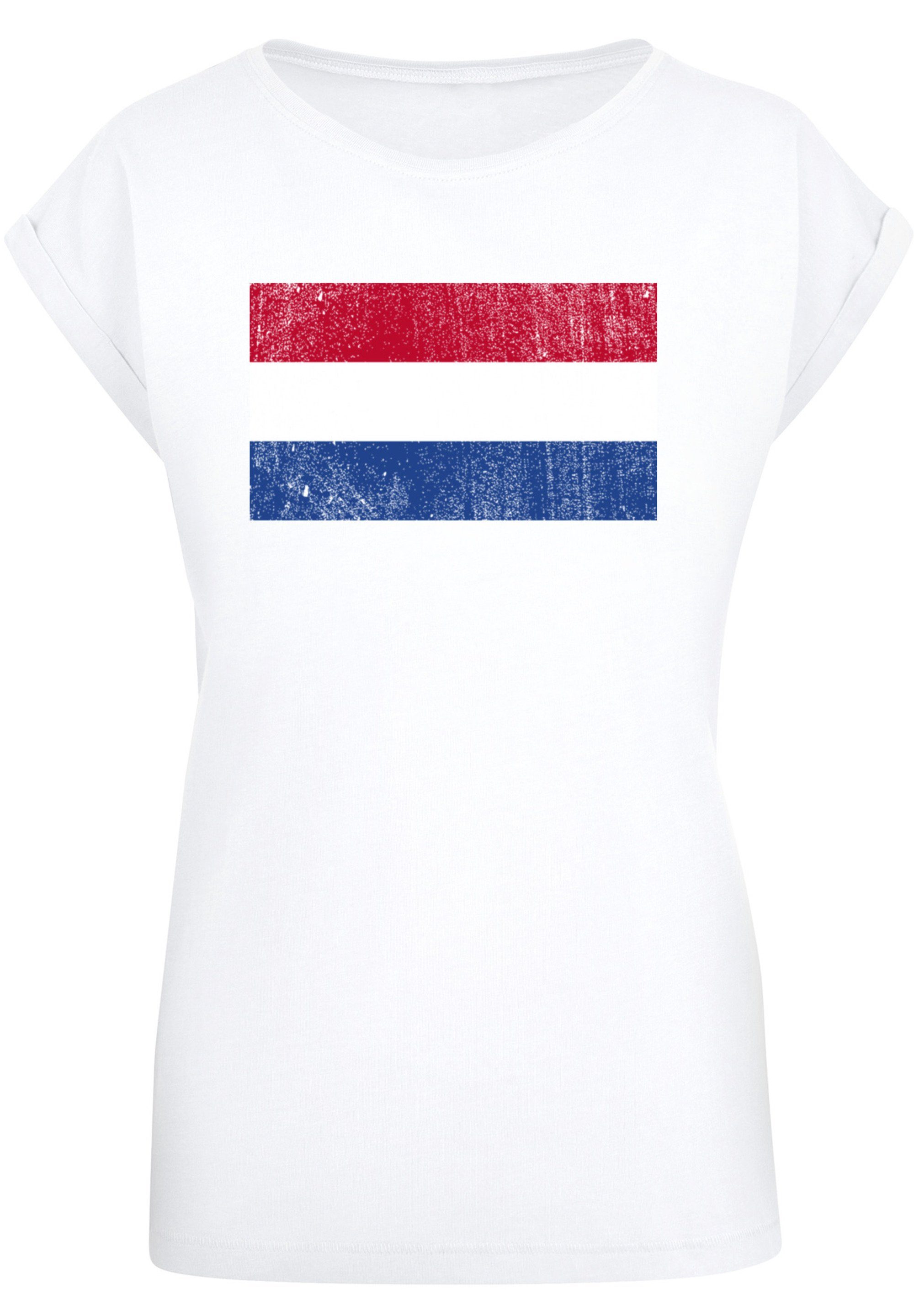 cm Print, groß distressed Flagge ist NIederlande M Netherlands 170 Größe trägt und Model Das T-Shirt F4NT4STIC Holland