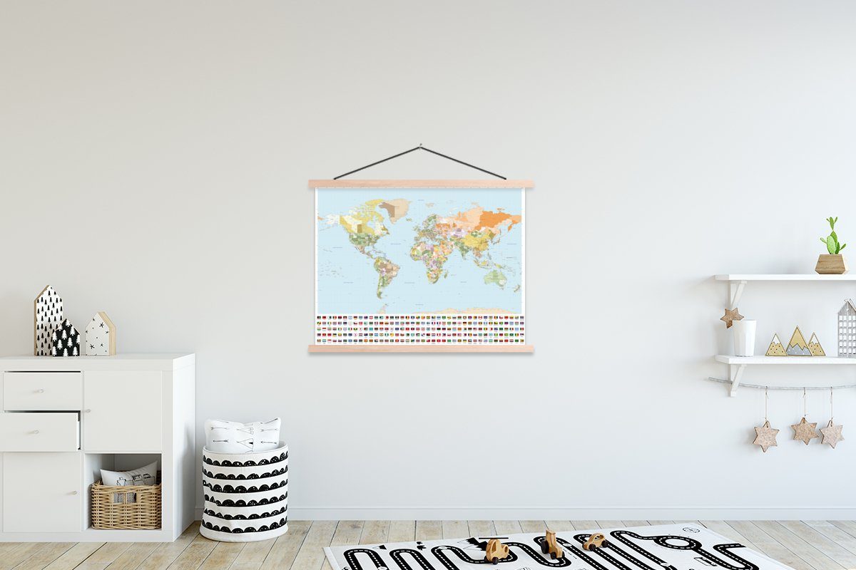 MuchoWow Poster Weltkarte - Flagge - günstig online kaufen