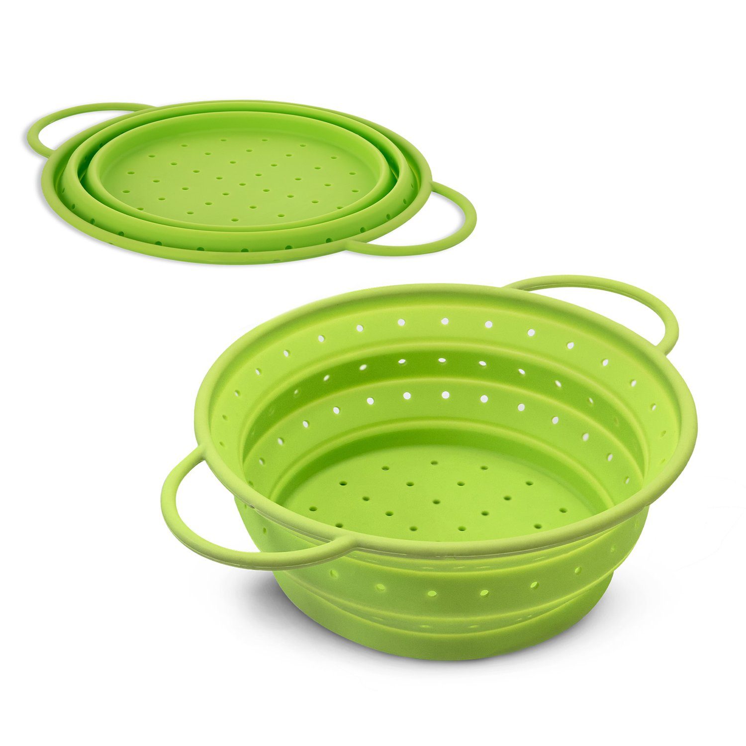 Coolinato Küchensieb Faltbares Sieb, Silikon, Platzsparendes Nudelsieb, Ø 16cm