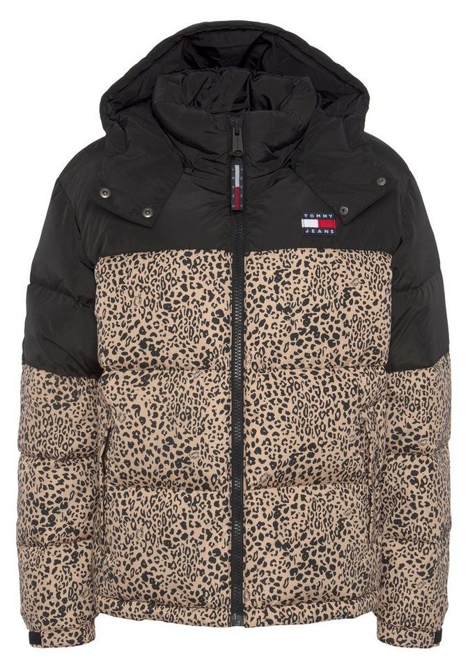 Jeans Leomuster CLBK Animalprint Tommy Winterjacke PUFFER mit ALASKA TJW Kapuze, LEO