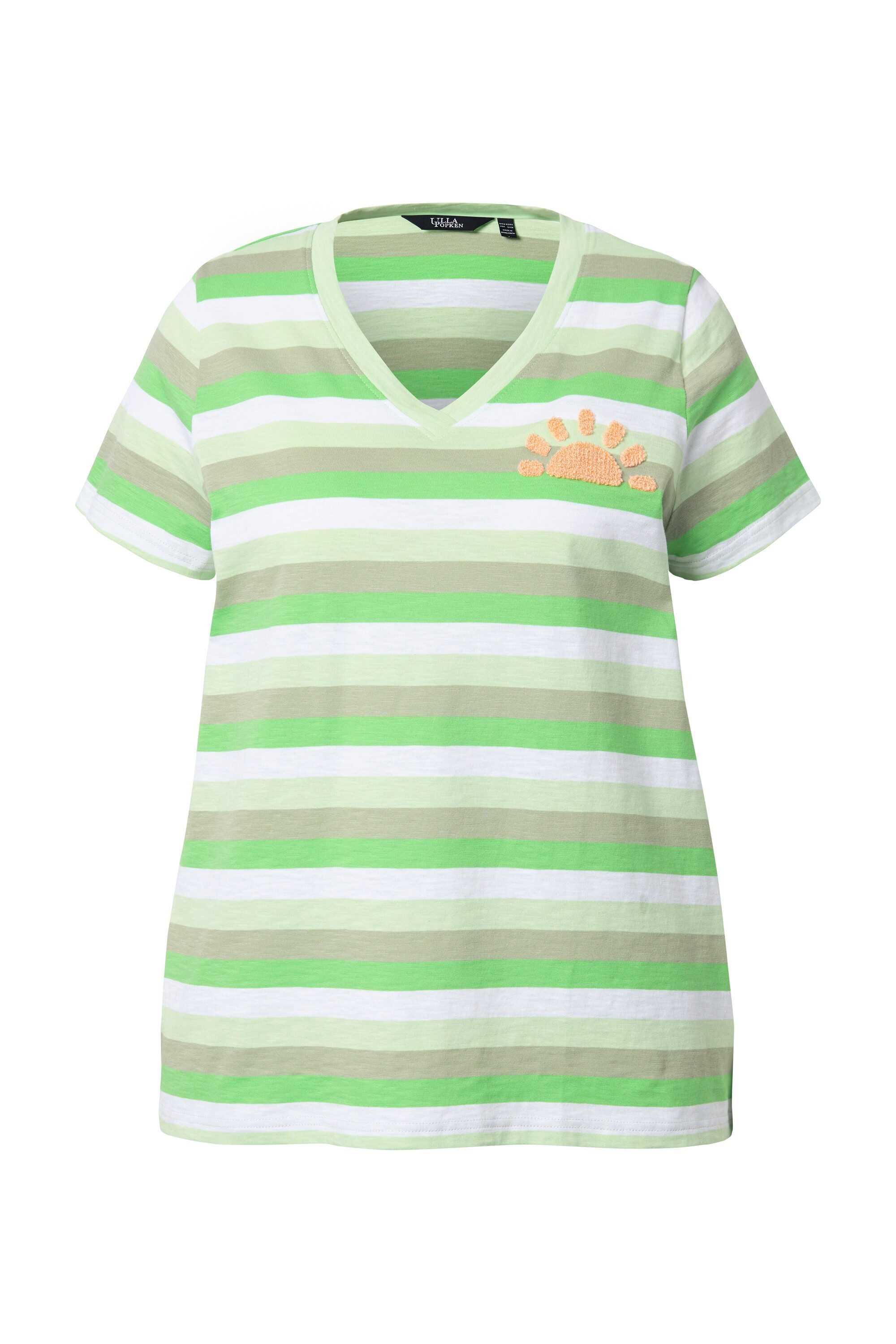 Ulla Popken T-Shirt Ringelshirt Sonne A-Linie günstig online kaufen