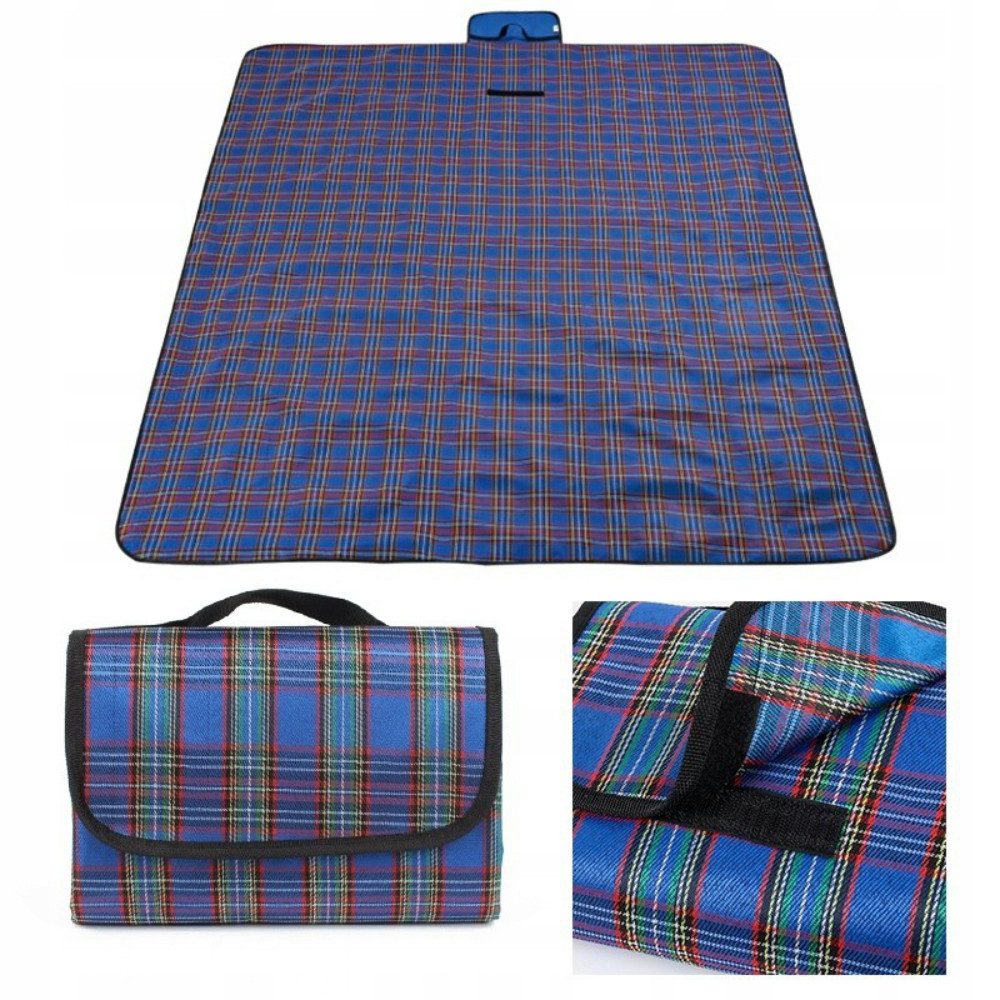 Picknickdecke Picknick Decke Stranddecke 145x175 cm gefaltet mit Tragegriff 20x24 cm