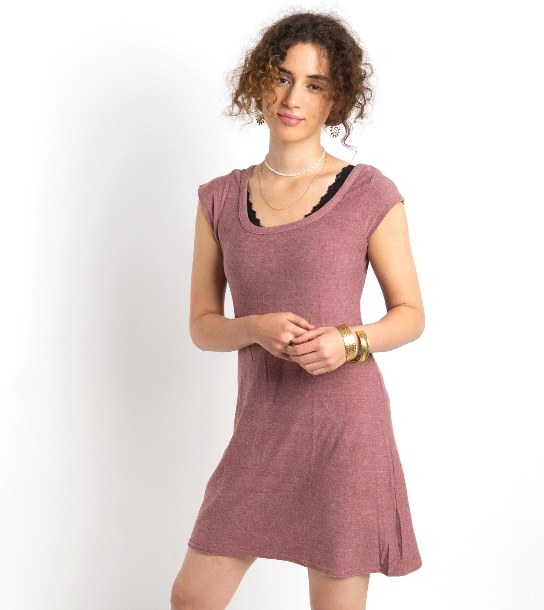 Guru-Shop Midikleid Minikleid mit Ärmelchen, bequemes günstig online kaufen