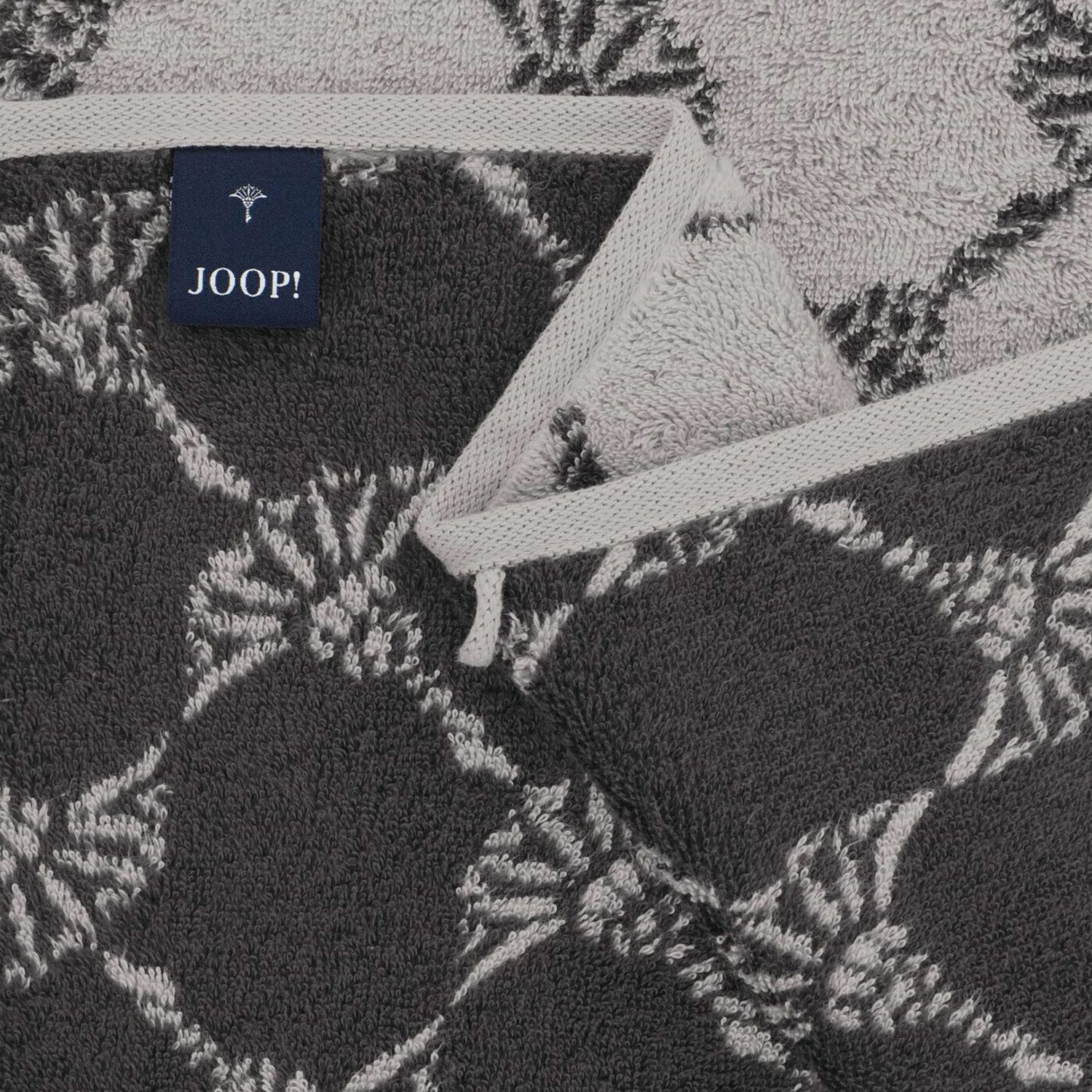 JOOP! Handtuch 2 Stück Joop! Gästetuch Cornflower 1721-77 platin 30x50, Walkfrottier (2-St), Baumwolle