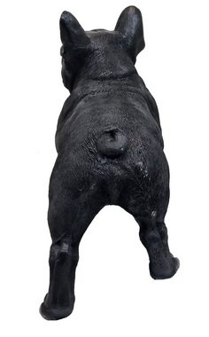 Fachhandel Plus Gartenfigur Dekofigur französische schwarze Bulldogge Oskar, (1 St), Indoor, Outdoor