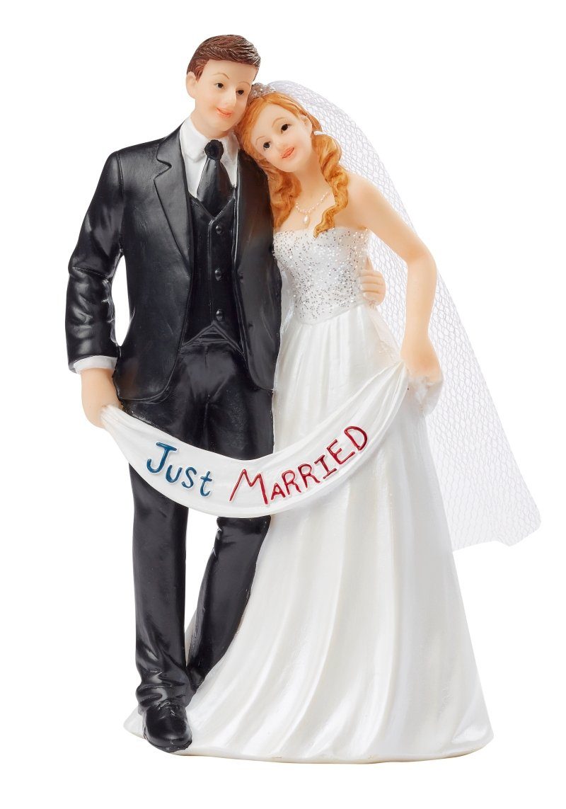 HobbyFun Dekofigur Hochzeitspaar Just Married, 7 cm x 5,5 cm x 13,5 cm günstig online kaufen