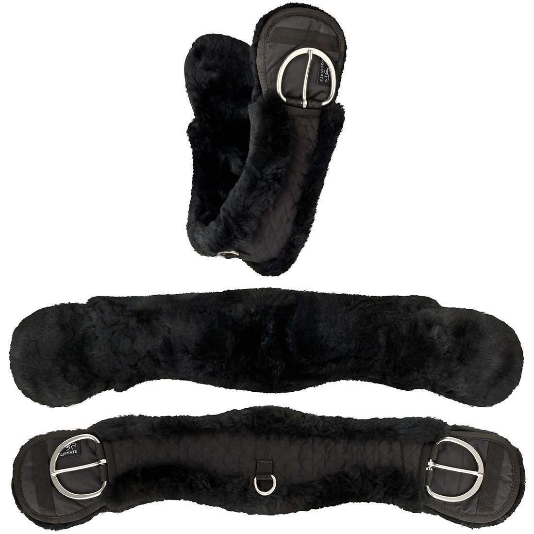 Equinate Sattelgurte Western Mondgurt anatomisch Lammfell, anatomisch geformt