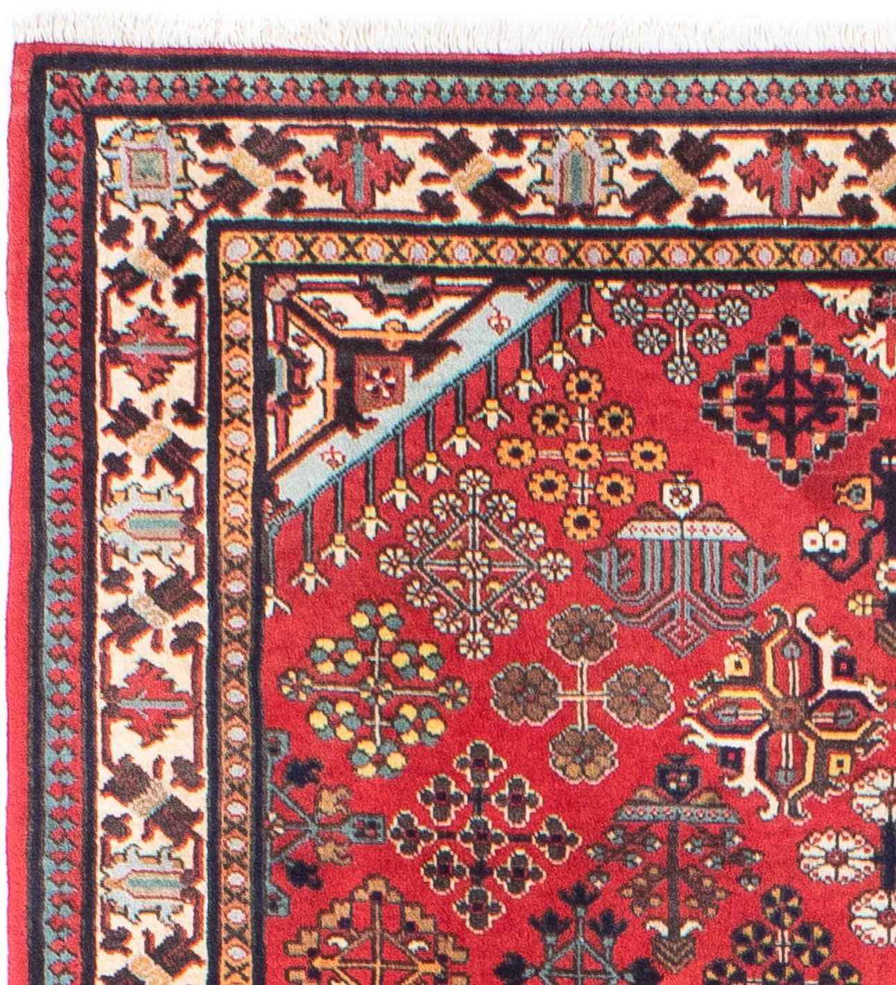 Orientteppich Perser - Nomadic mit Zertifikat x Handgeknüpft, cm rechteckig, morgenland, Höhe: 118 mm, rot, Wohnzimmer, - 325 - 10 Einzelstück