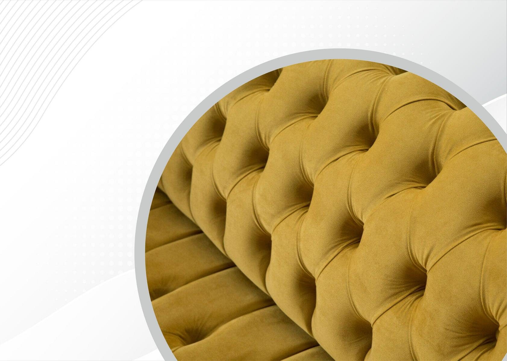 Design Chesterfield-Sofa, cm Couch Sitzer JVmoebel Sofa 225 Chesterfield 3