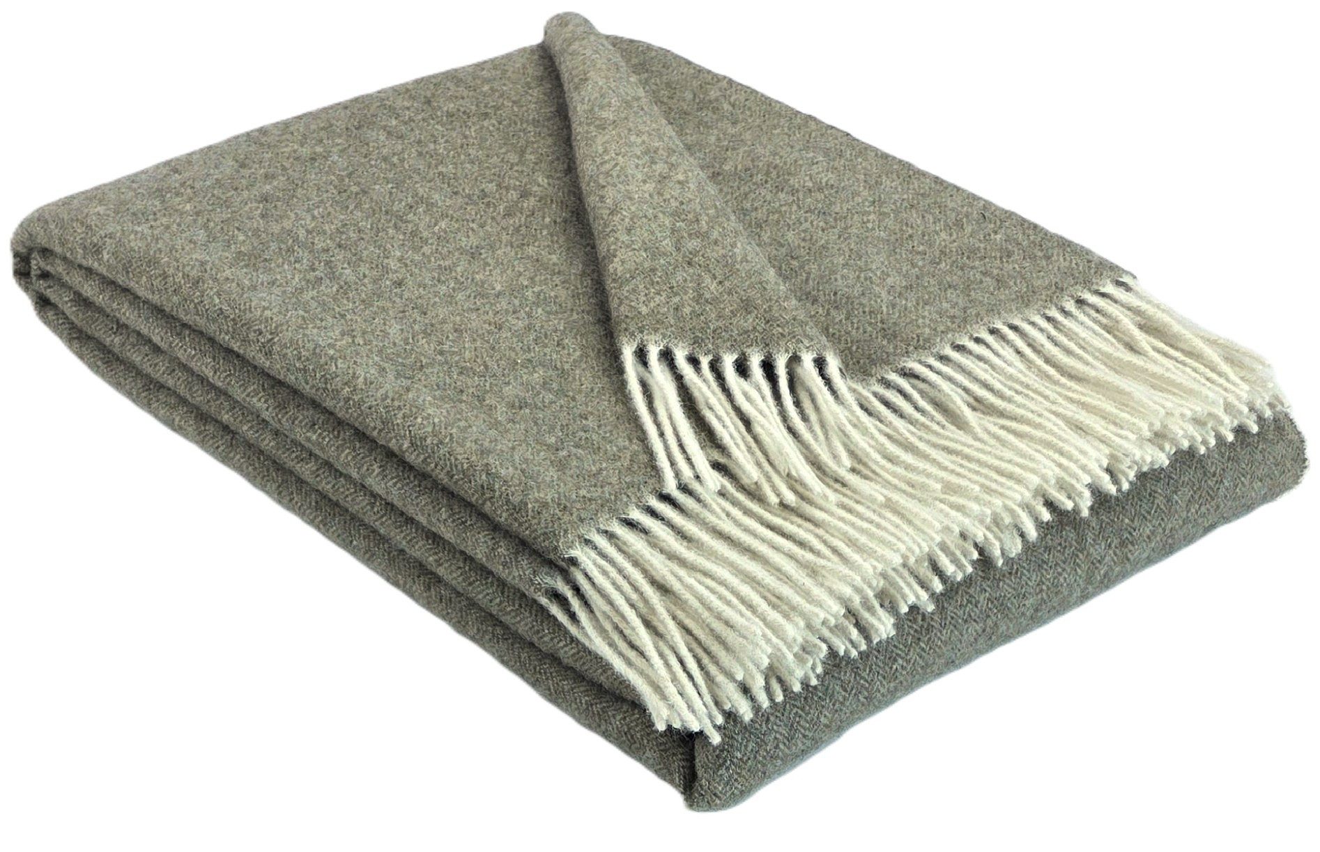 Wolldecke Merinowolldecke Plaid "FARO" Merinowolle-Kaschmir-Mix 140 x 200 cm, STTS