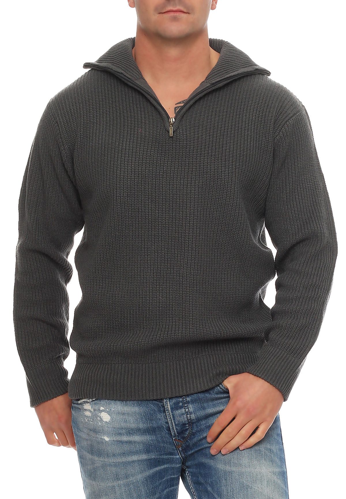 Cocain underwear Strickpullover Arbeitspullover Troyer warm Pullover Wolle günstig online kaufen