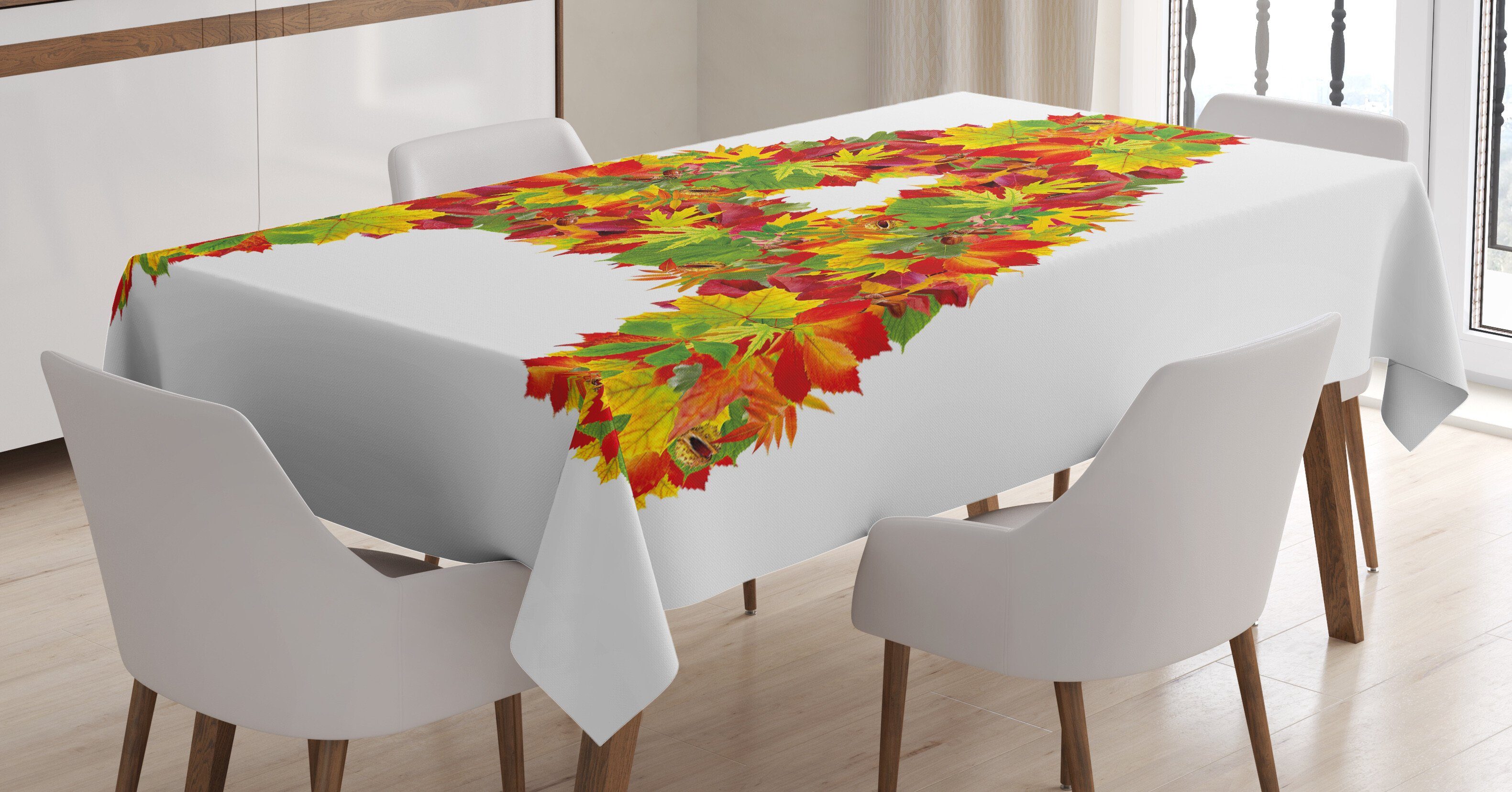 Abakuhaus Tischdecke Farbfest Waschbar Für den Außen Bereich geeignet Klare Farben, Buchstabe a Autumn Themed Kapital | Tischdecken