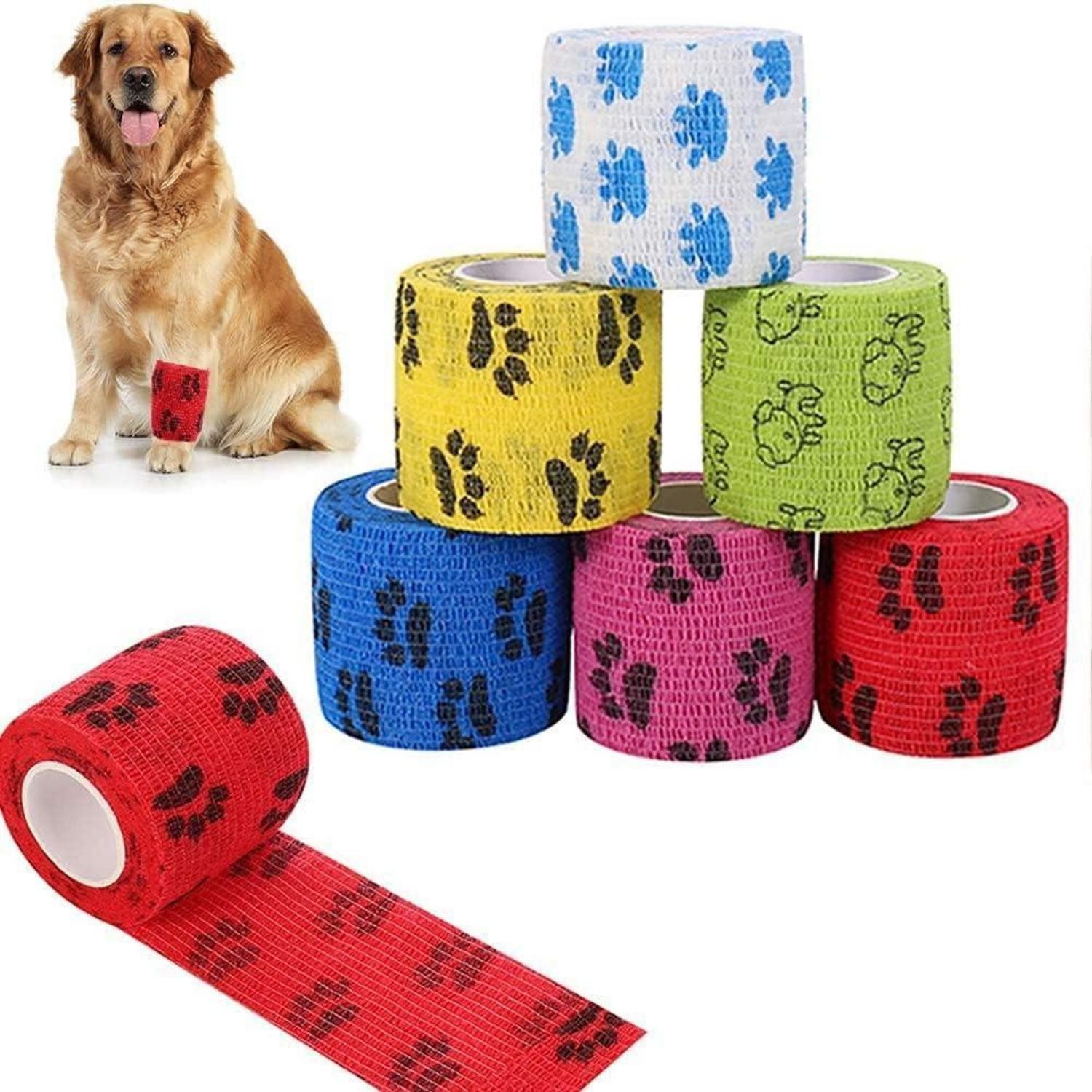 LuxusKollektion Pferdebandage Selbstklebende Kohäsive Bandage für Haustiere - Elastische Fixierbinde