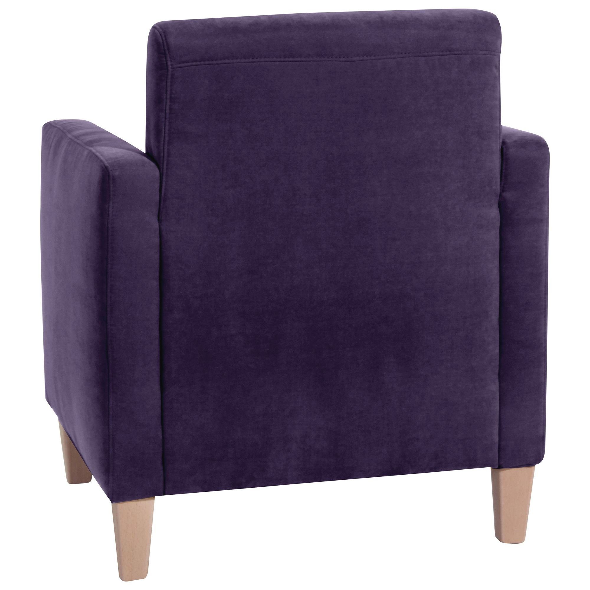 58 aufm Kessel Sessel 22209 Sessel (Sparpreis 1-St), violett Versand, Sitz Veloursstoff Karol / verarbeitet,bequemer inkl. hochwertig Bezug natur Buche Kostenlosem