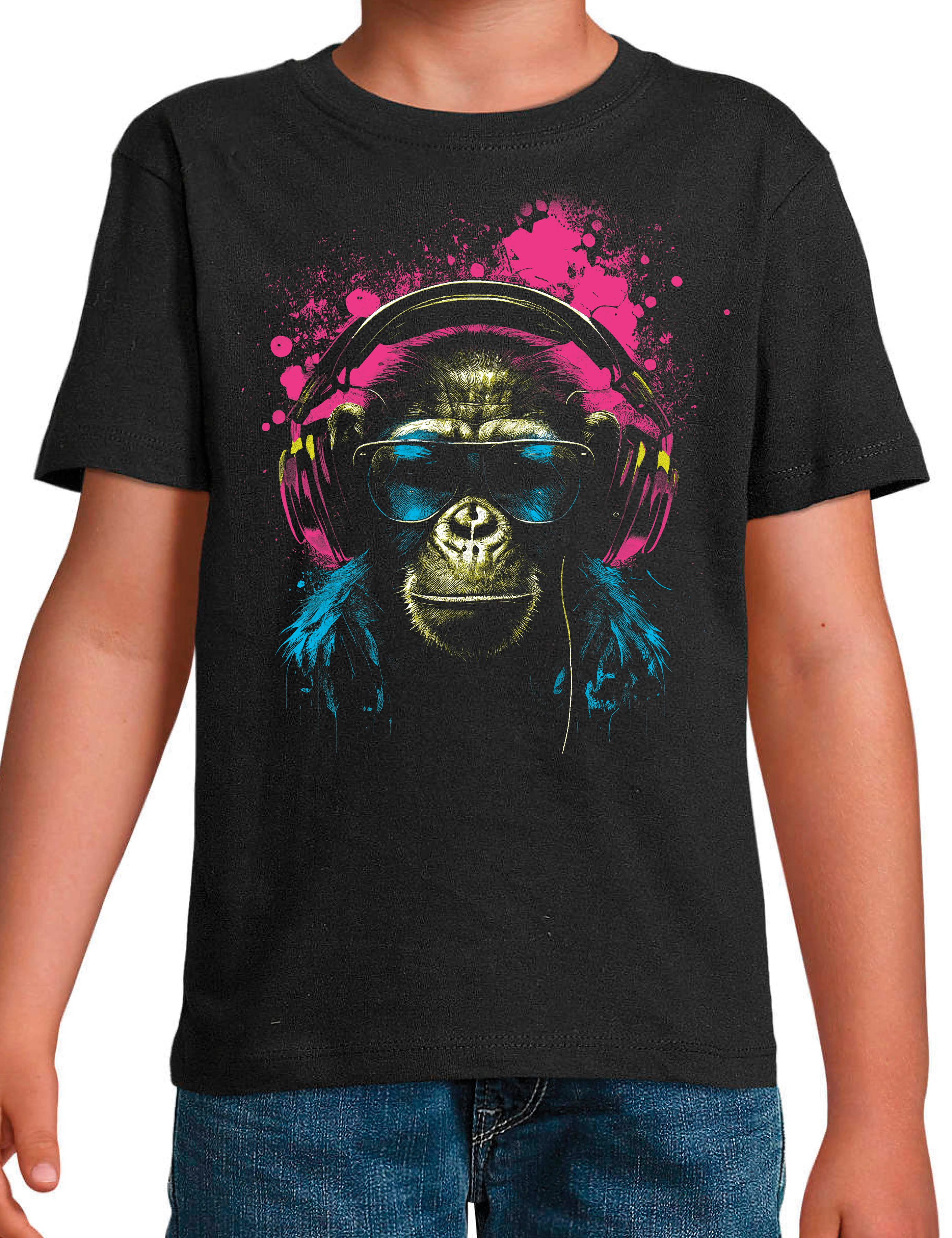 Youth Designz T-Shirt Affe mit Headset Kinder T-Shirt mit trendigem Frontprint – Bild 2 von 4