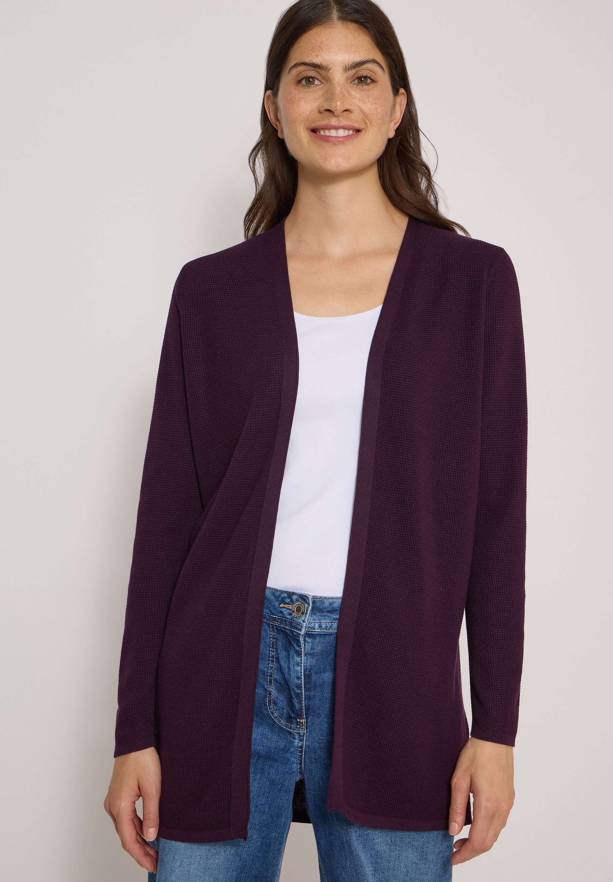 CECIL Longstrickjacke Waffelstrukturmuster