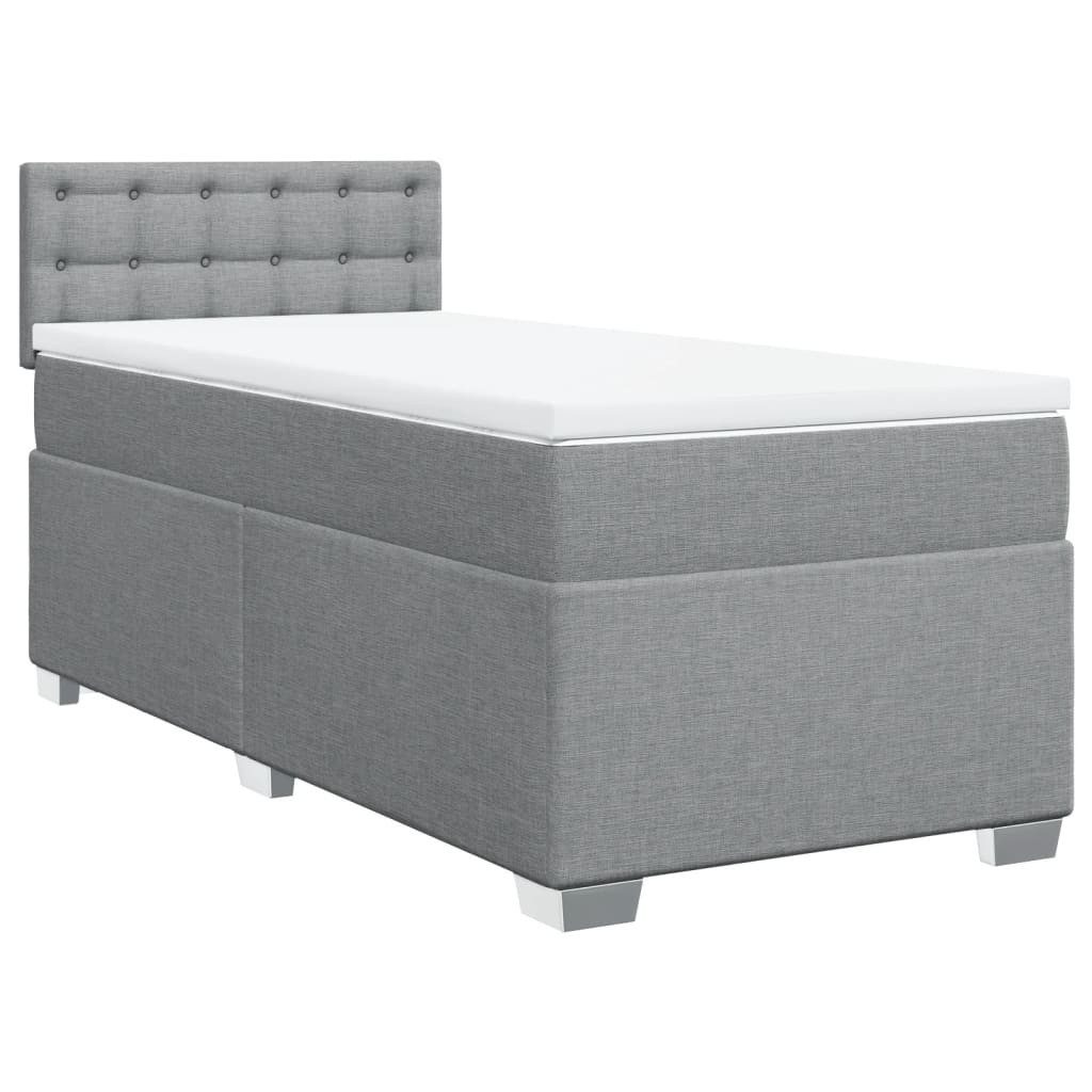 vidaXL Bett Boxspringbett mit Matratze Hellgrau günstig online kaufen