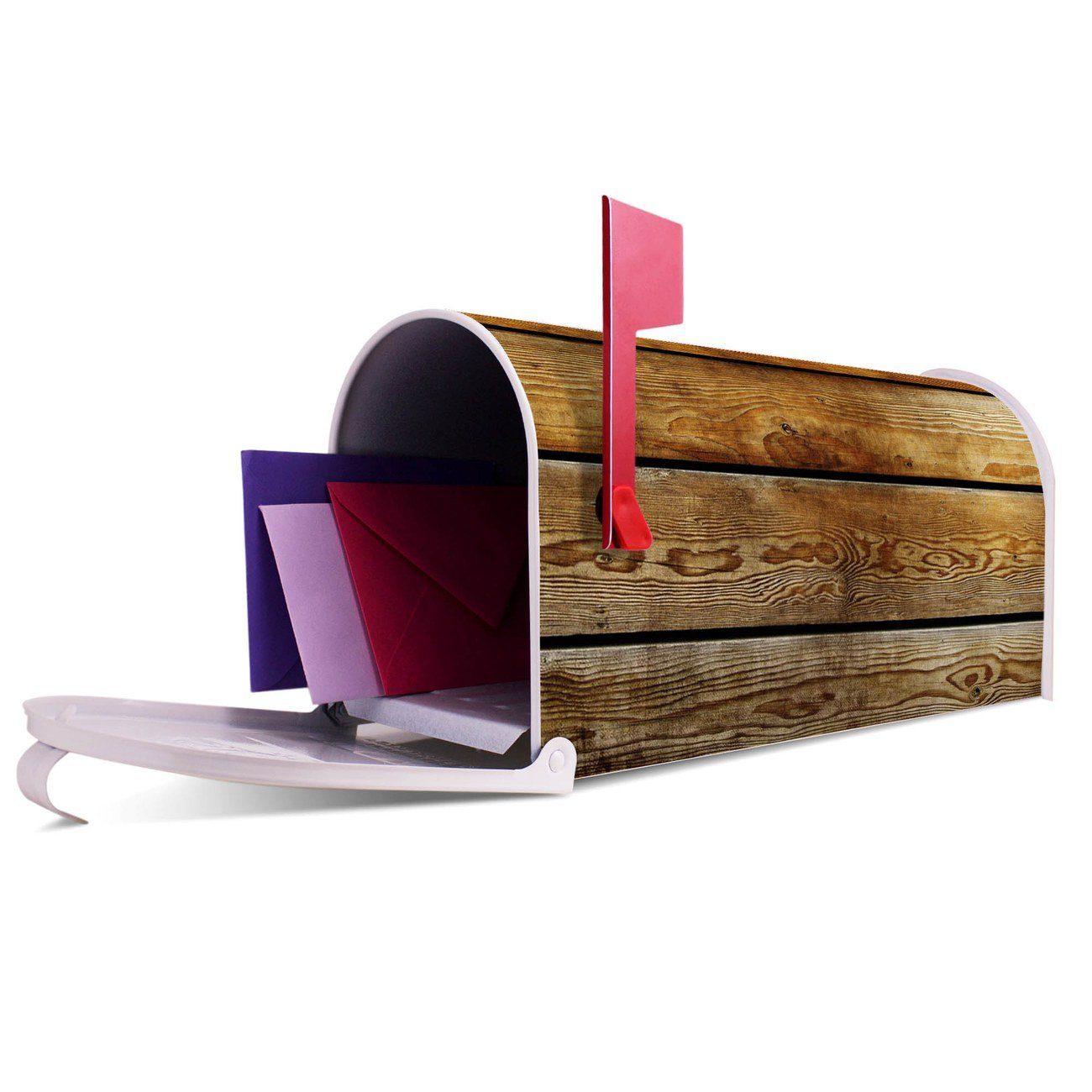 Briefkasten, Holzbretter x banjado 51 (Amerikanischer 22 x Briefkasten Mailbox Mississippi Amerikanischer aus cm original weiß USA), 17