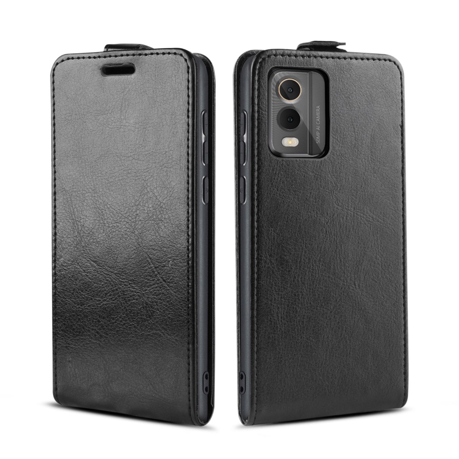 Tec-Expert Handyhülle Klapp Hülle für Nokia C32 6.5 Zoll, 6.5", Tasche Klapphülle Case mit Kartenfach Fliphülle vertikal