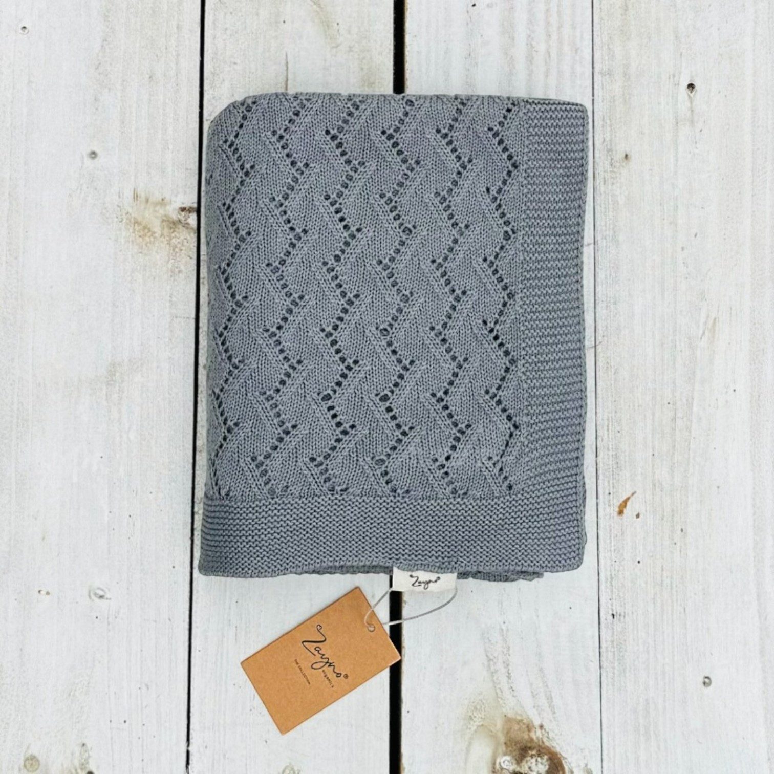 Babydecke 70x90 cm Steingrau aus 100% Biobaumwolle, Zayno, umweltfreundlich und nachhaltig