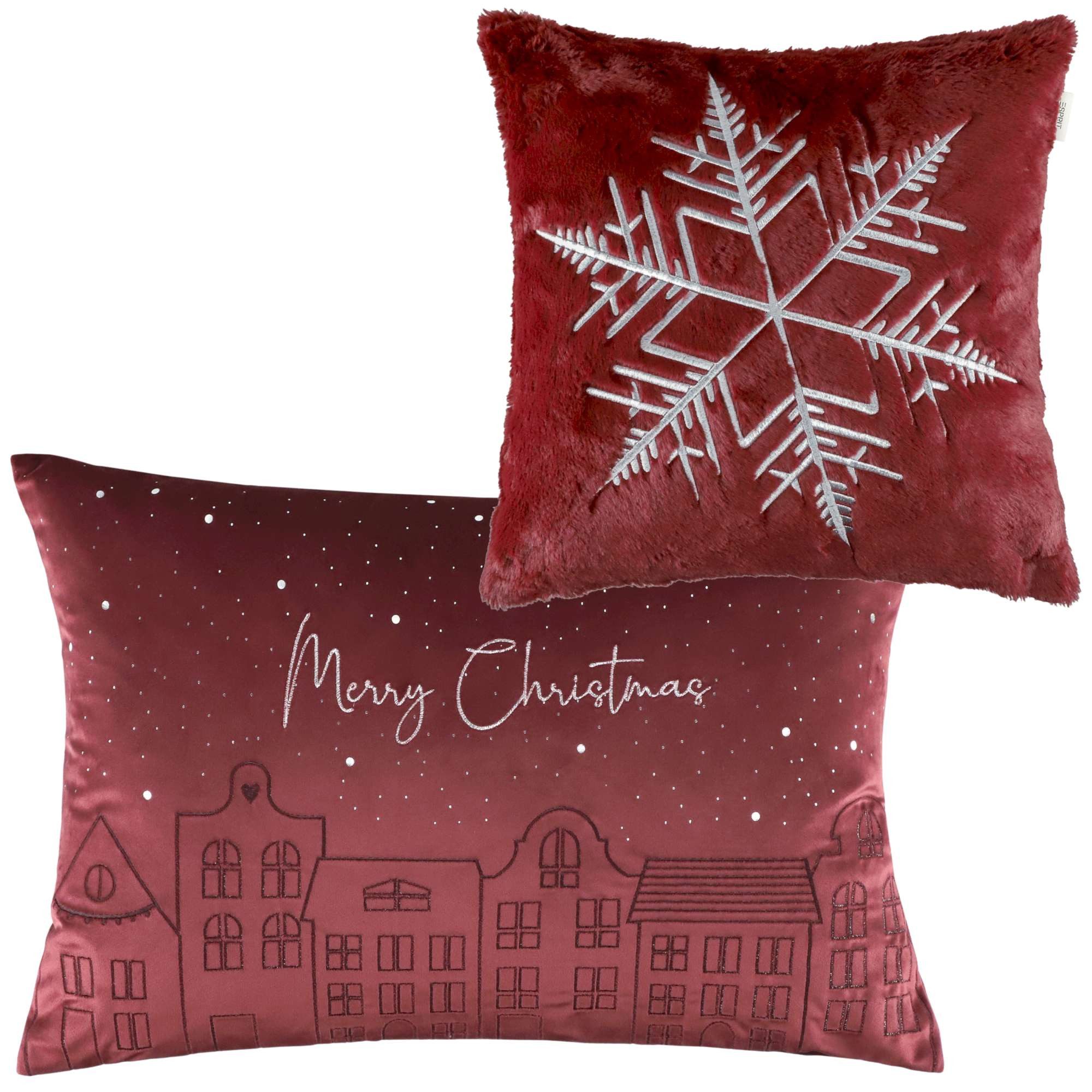 Esprit Kissenhülle TOWN Zierkissenhülle Weihnachten, (1 Stück), 40 x 60 cm in Rot