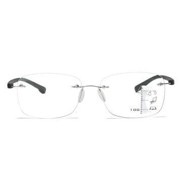 PACIEA Brille Randlose Anti-Blaulicht-Progressiv-Multifokalbrille für Herrenr