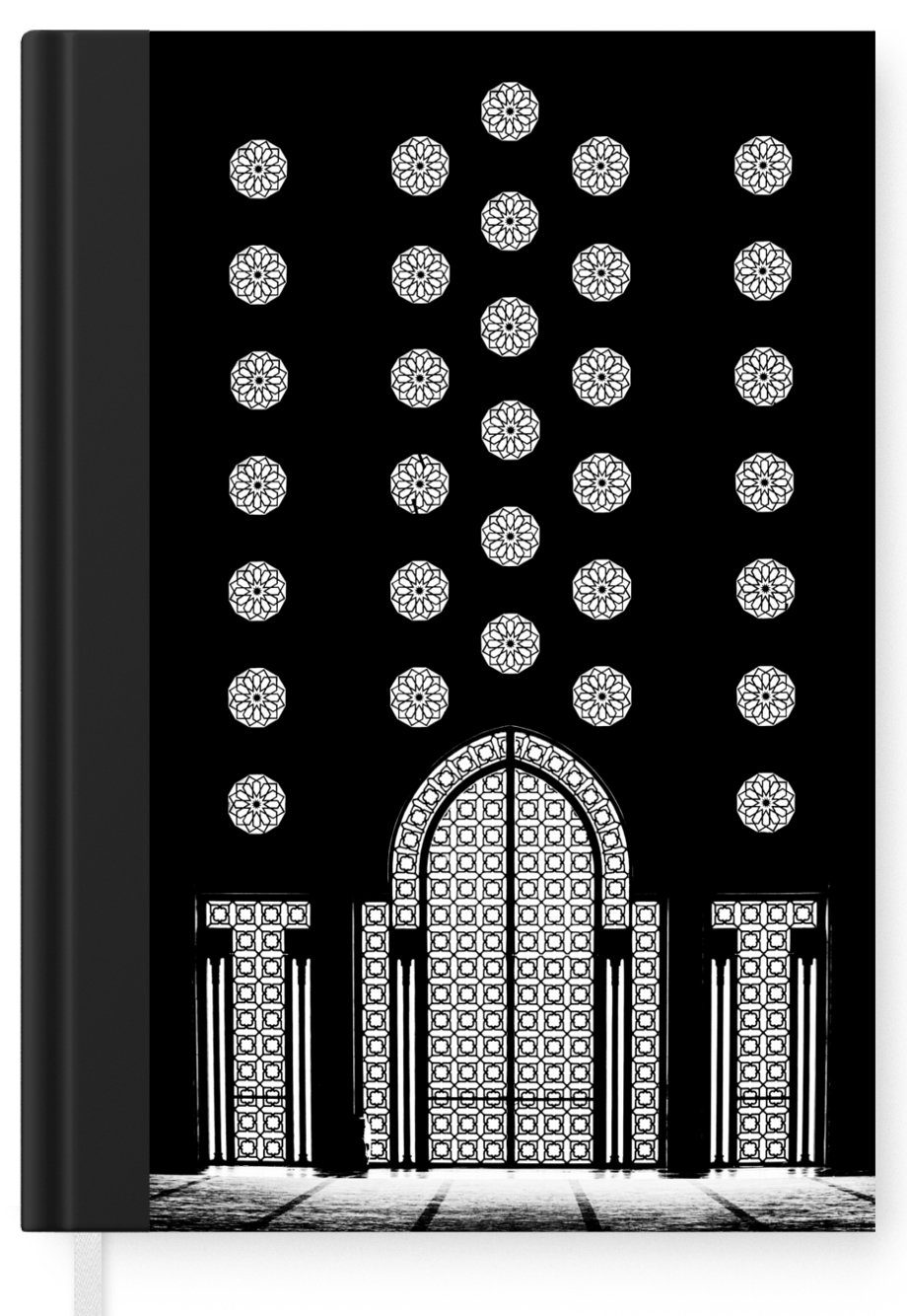 Notizheft, Notizbuch Architektur Schwarz Merkzettel, 98 Tagebuch, - - MuchoWow - Muster, Journal, A5, Seiten, Haushaltsbuch Weiß