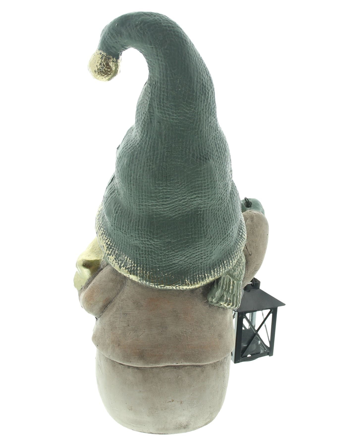 Dekoleidenschaft Dekofigur "Schneemann" mit Laterne, 43 cm hoch, Weihnachtsdeko, Weihnachtsfigur, mit Teelichthalter