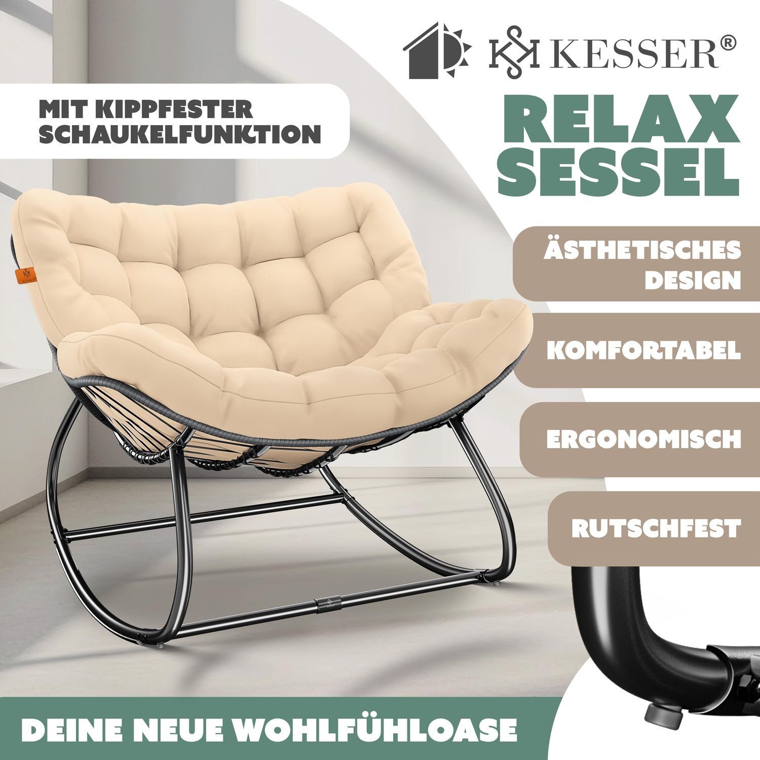 KESSER Schaukelstuhl Schaukelsessel für drinnen & günstig online kaufen