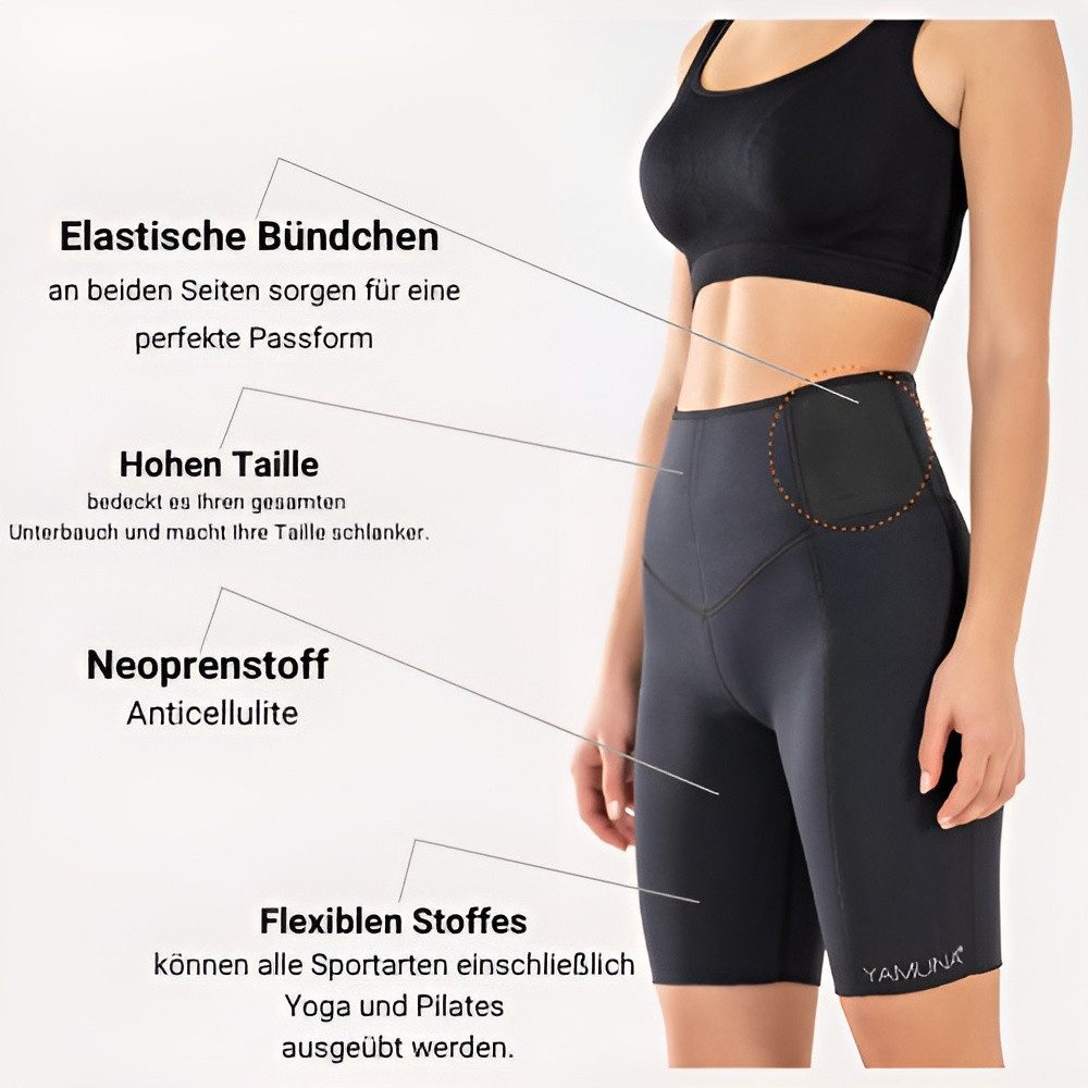 Yamuna Trainingsshorts Sauna Effekt Neotex Trainingsshort, Schwitzende Thermo/Fettverbrennung (Maximiert die Wirkung von Sportaktivitäten, und Trainings und hilft Ihnen dabei, abzunehmen) Sie können mit weniger Mühe einfach abnehmen und Fett verbrennen