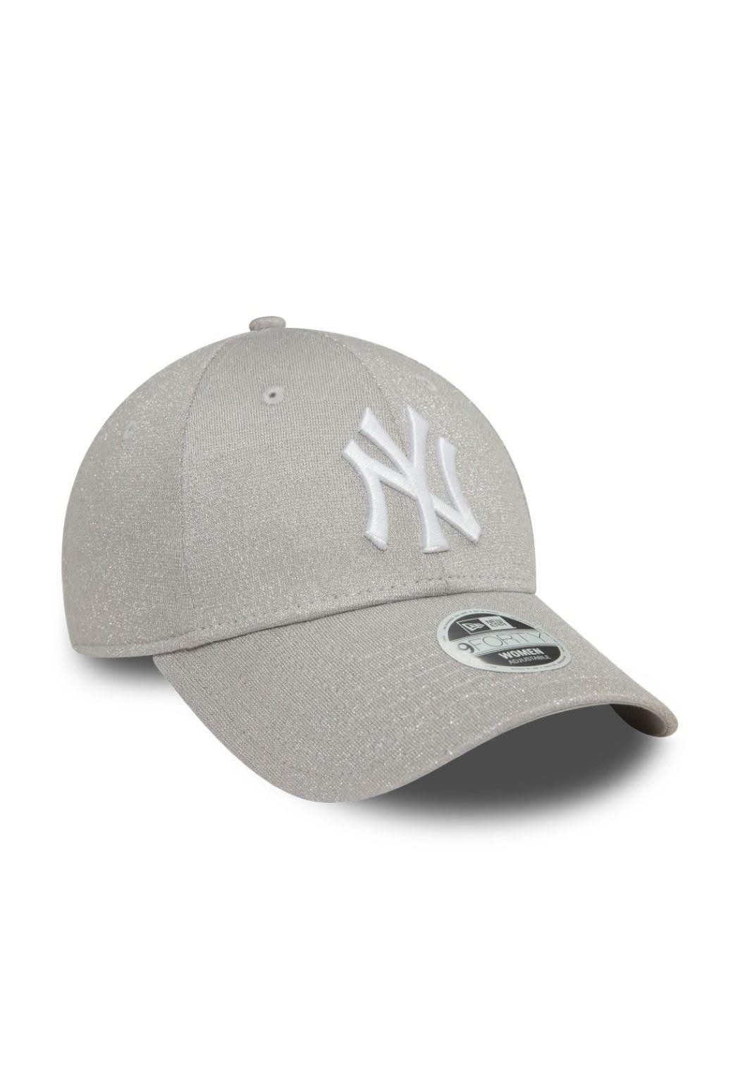 New Era Baseball Cap New York Yankees MLB Womens Glitter Grau 9Forty Verstellbare Damen Cap (1-St)