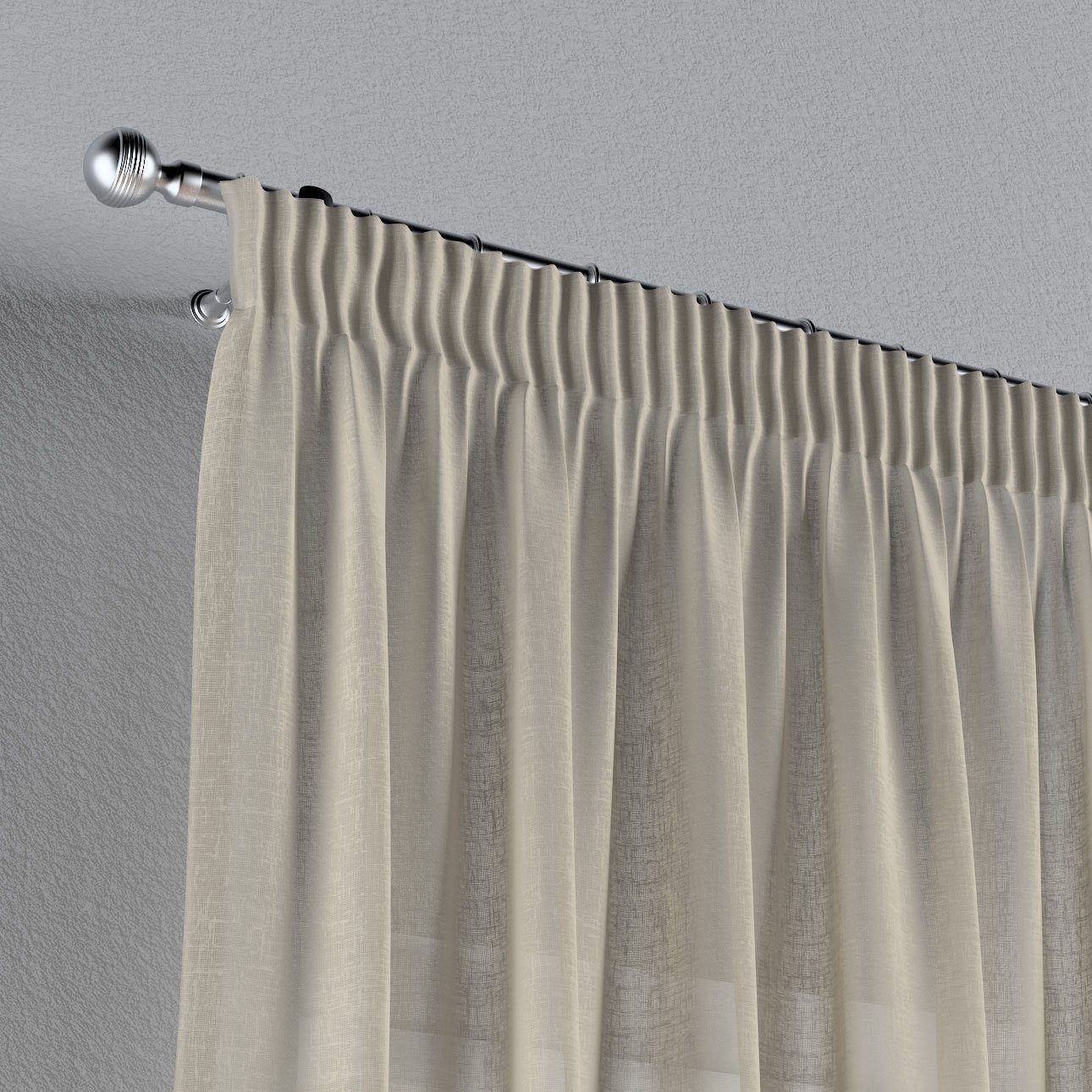 Vorhang Vorhang beige 60x100 mit cm, Kräuselband Romantica, Dekoria