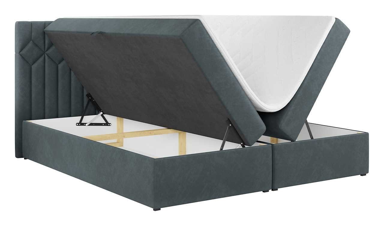 5, STELLE Multipocket-Matratze mit für MKS MÖBEL Schlafzimmer, Doppelbett Kopfstütze, Boxspringbett