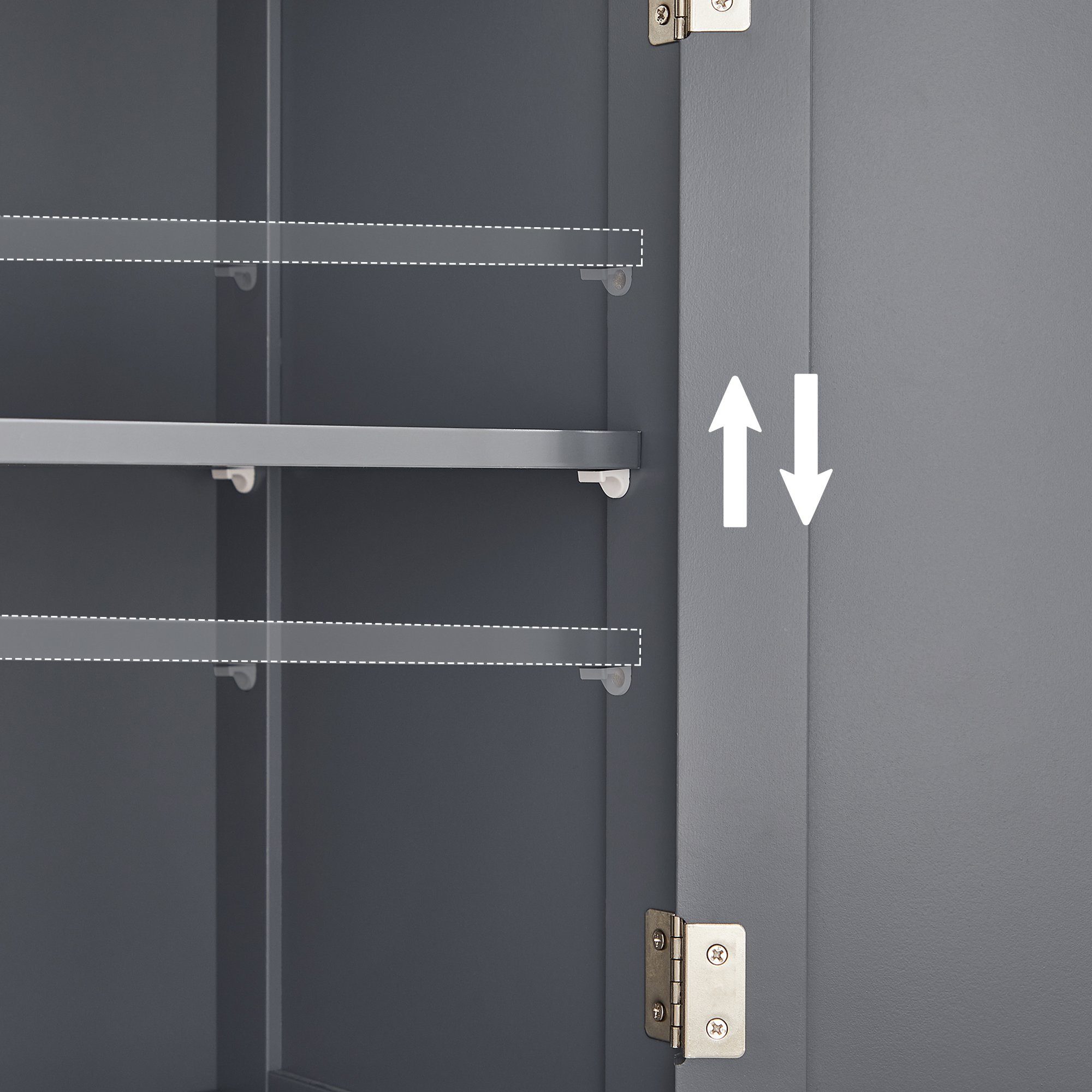 VASAGLE Waschbeckenunterschrank mit 2 Ablage grau verstellbare Türen