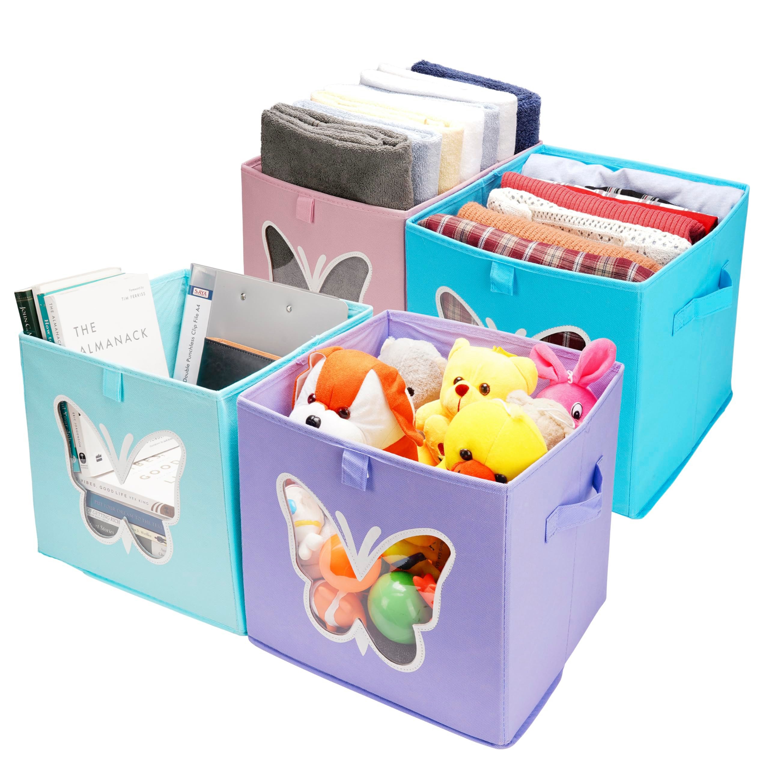 Aufbewahrungsbox BELLE VOUS Dekorative faltbare Box 4er Set - 30 x 30 x 30 cm -
