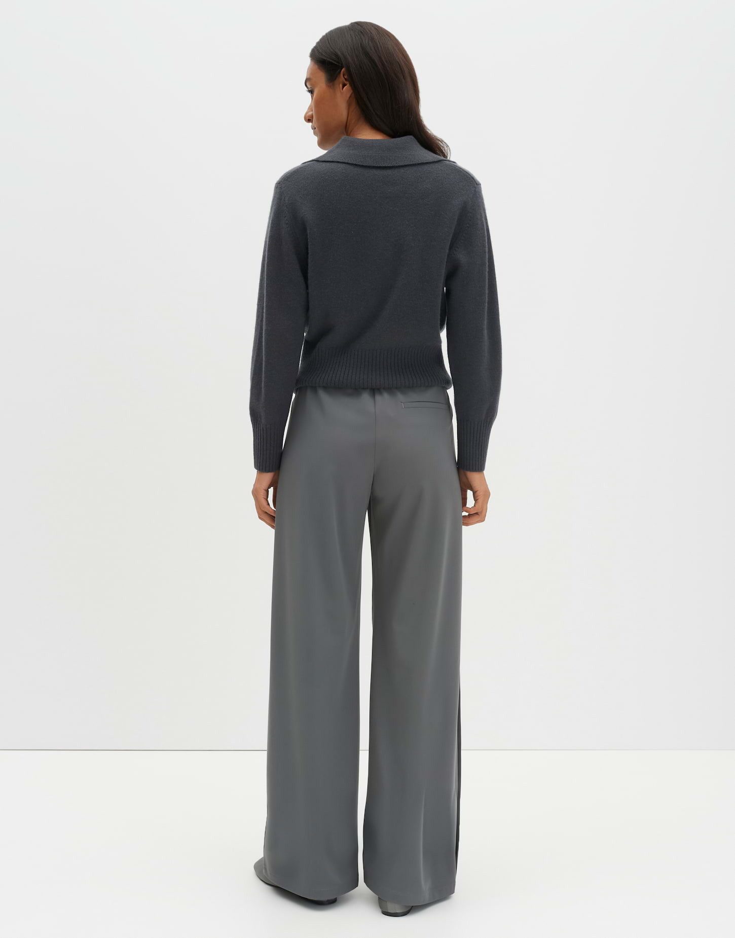 someday Stoffhose CHARLIE WIDE DETAIL mit Komfortbund Wide, diagonale Struktur, fließender Fall