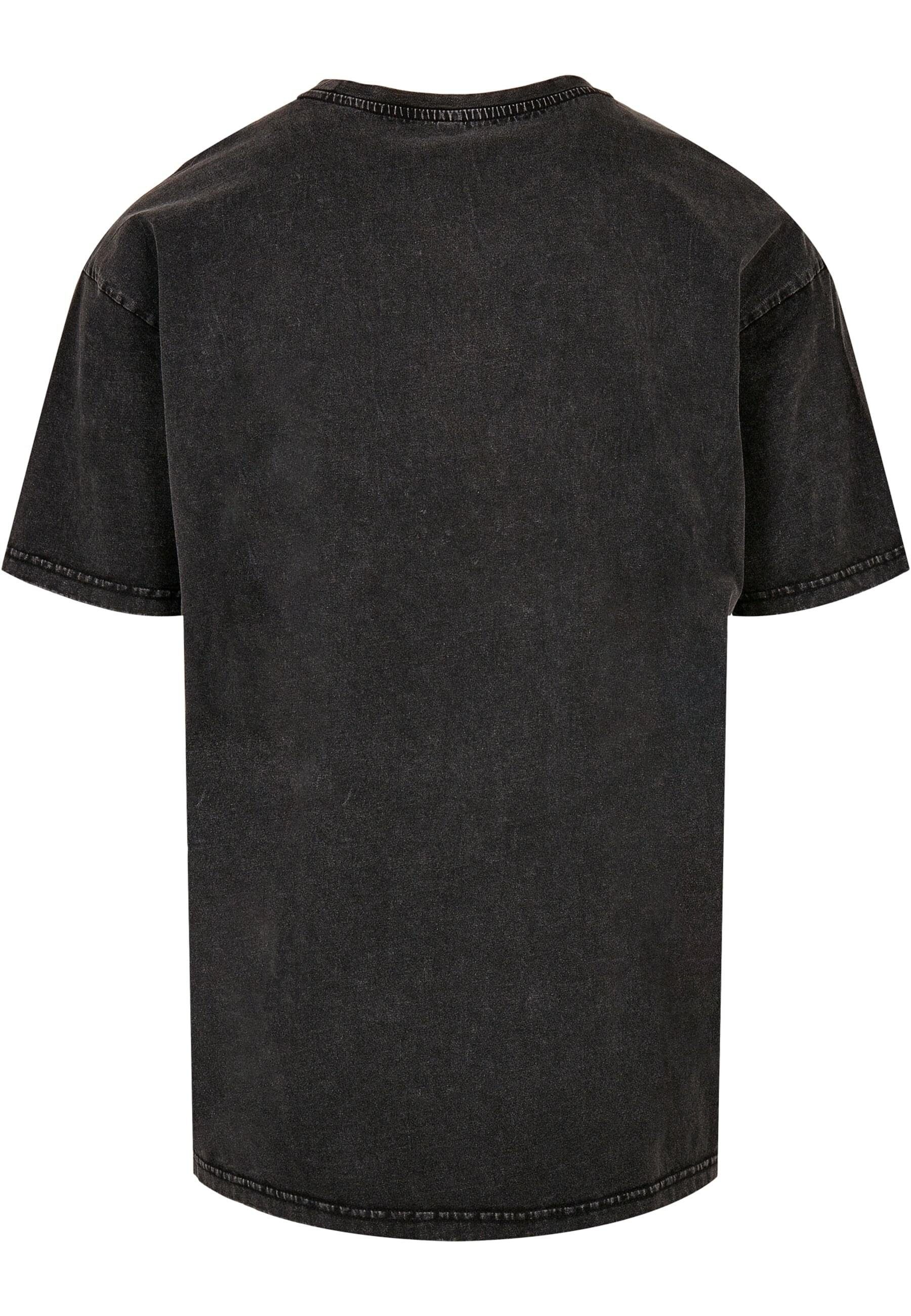 (1-tlg) Oversized black Heavy Washed Merchcode Never Late T-Shirt Acid Herren Tee Too