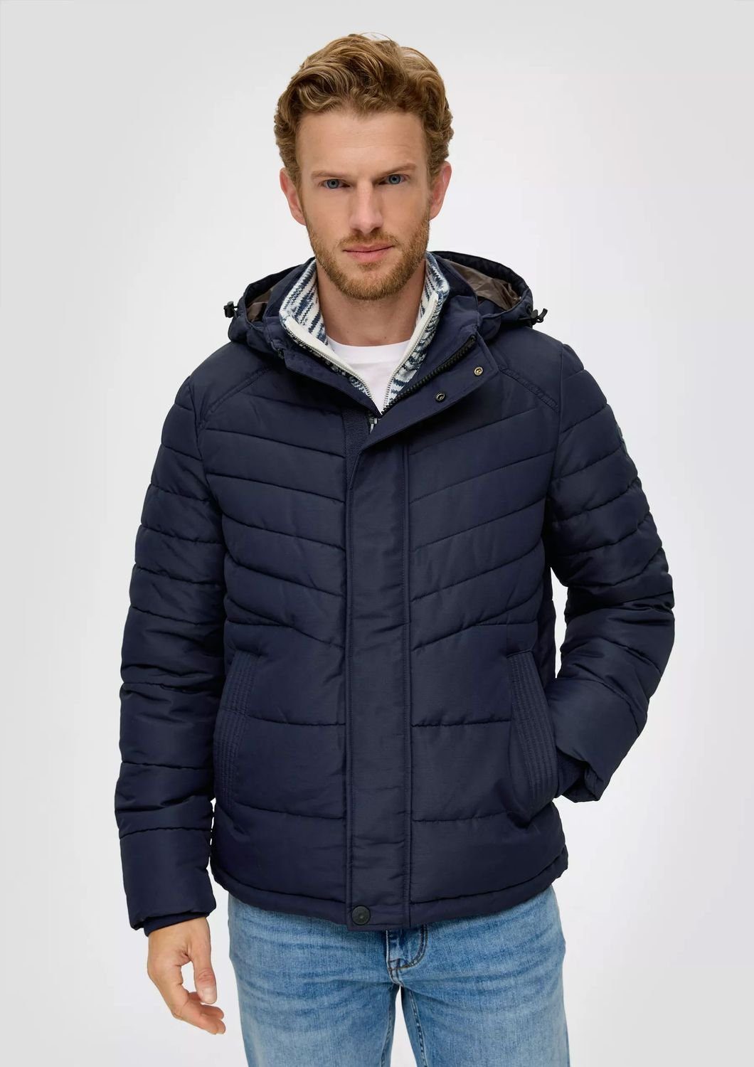 s.Oliver Steppjacke Baisc (1, 1-St) mit abnehmbarer Kapuze