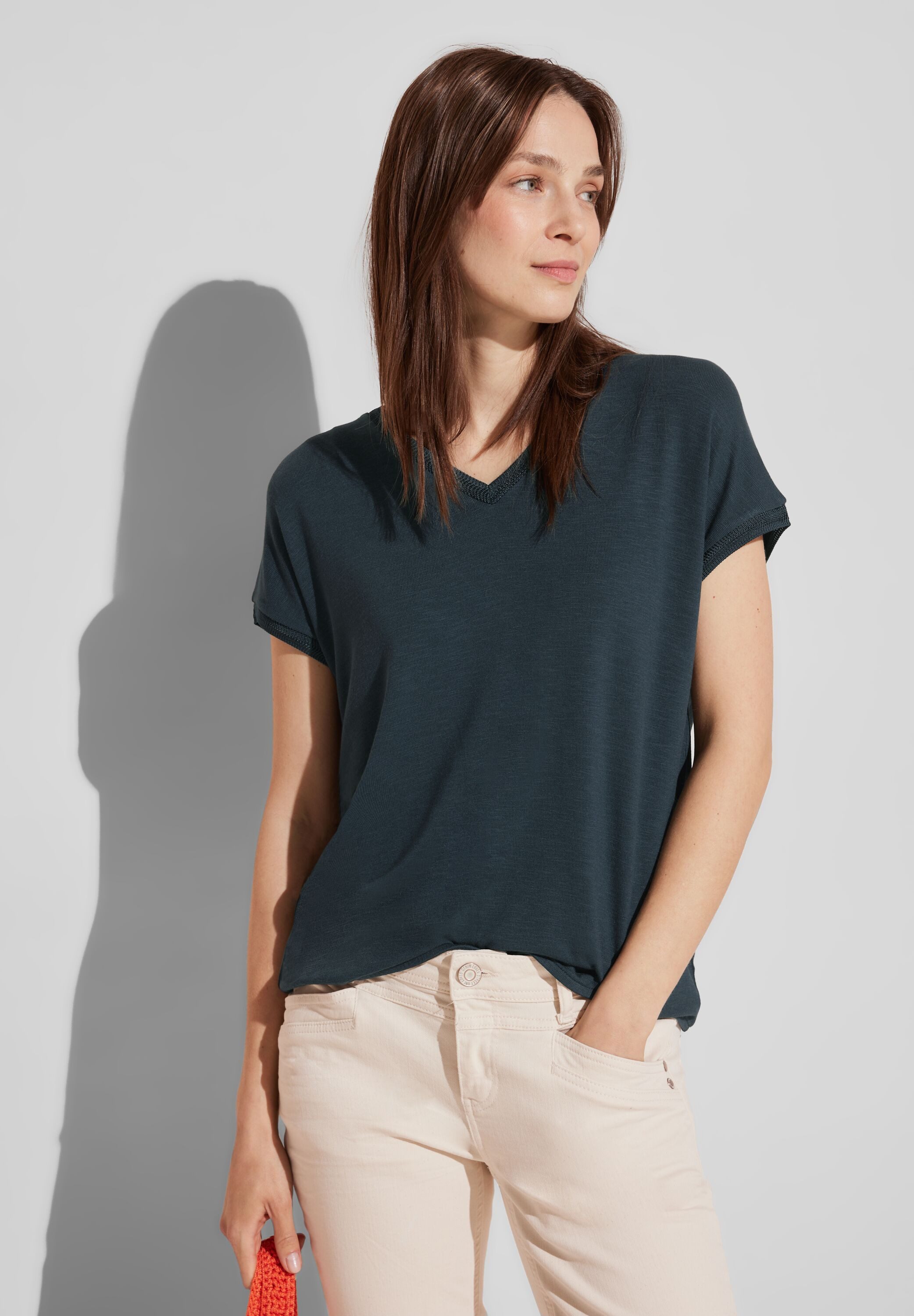 STREET ONE T-Shirt mit Gummizug im Bund